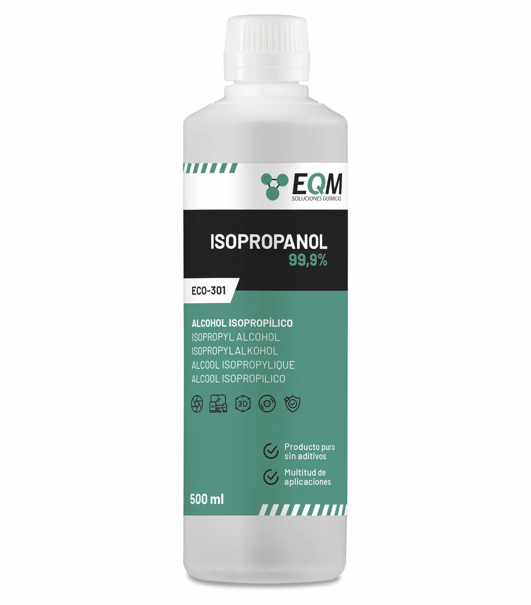 Alcohol Isopropílico 99,9% 500 ML Isopropanol Limpieza Componentes Electrónicos