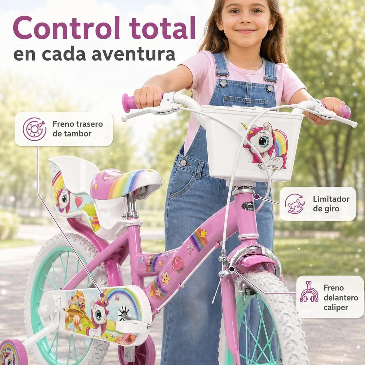 TOIMSA Bicicleta Unicornio 16" (5/8 años)