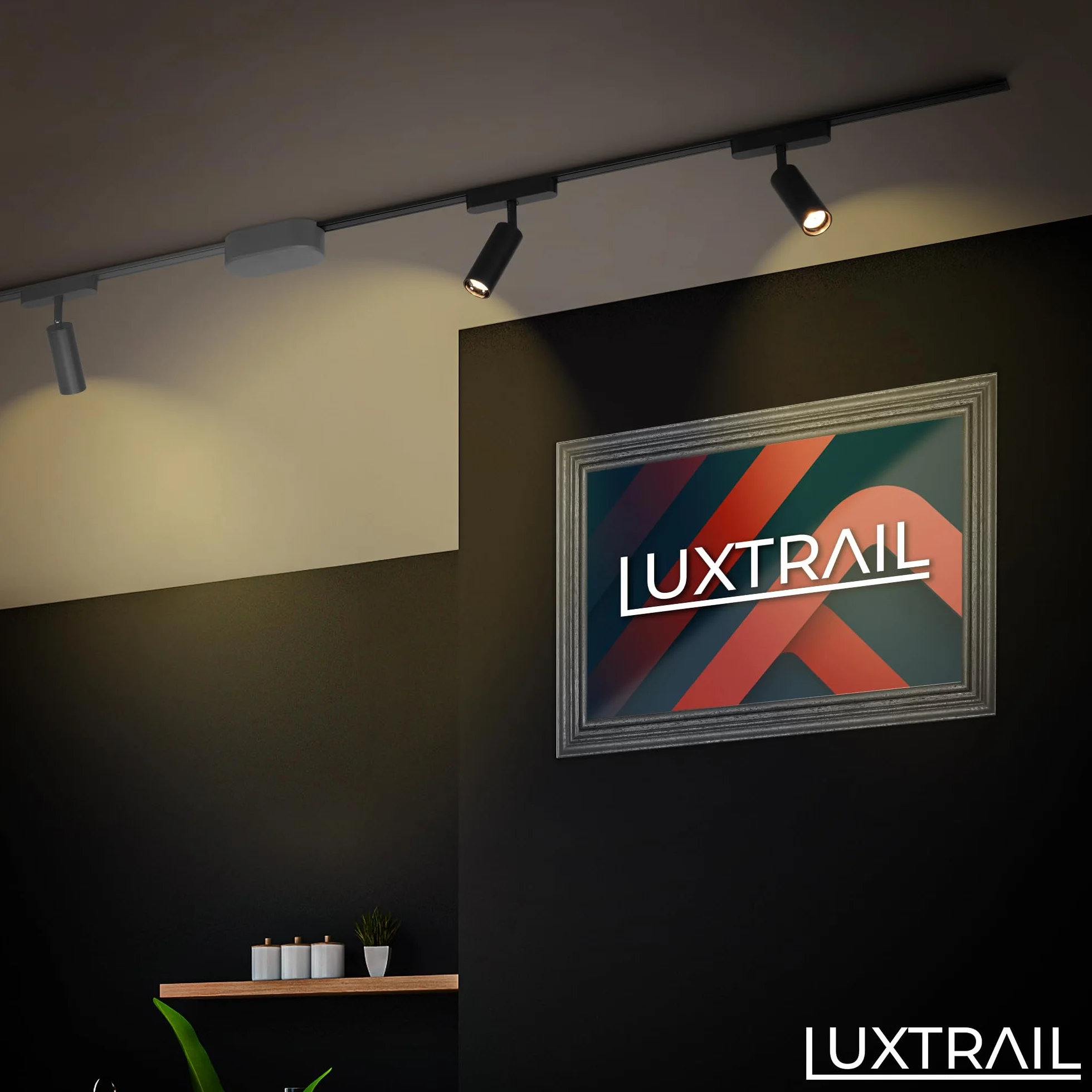 BRILONER Luxtrail Sistema de carriles set de prolongación 2x LED spots extensible orientable 1m negro
