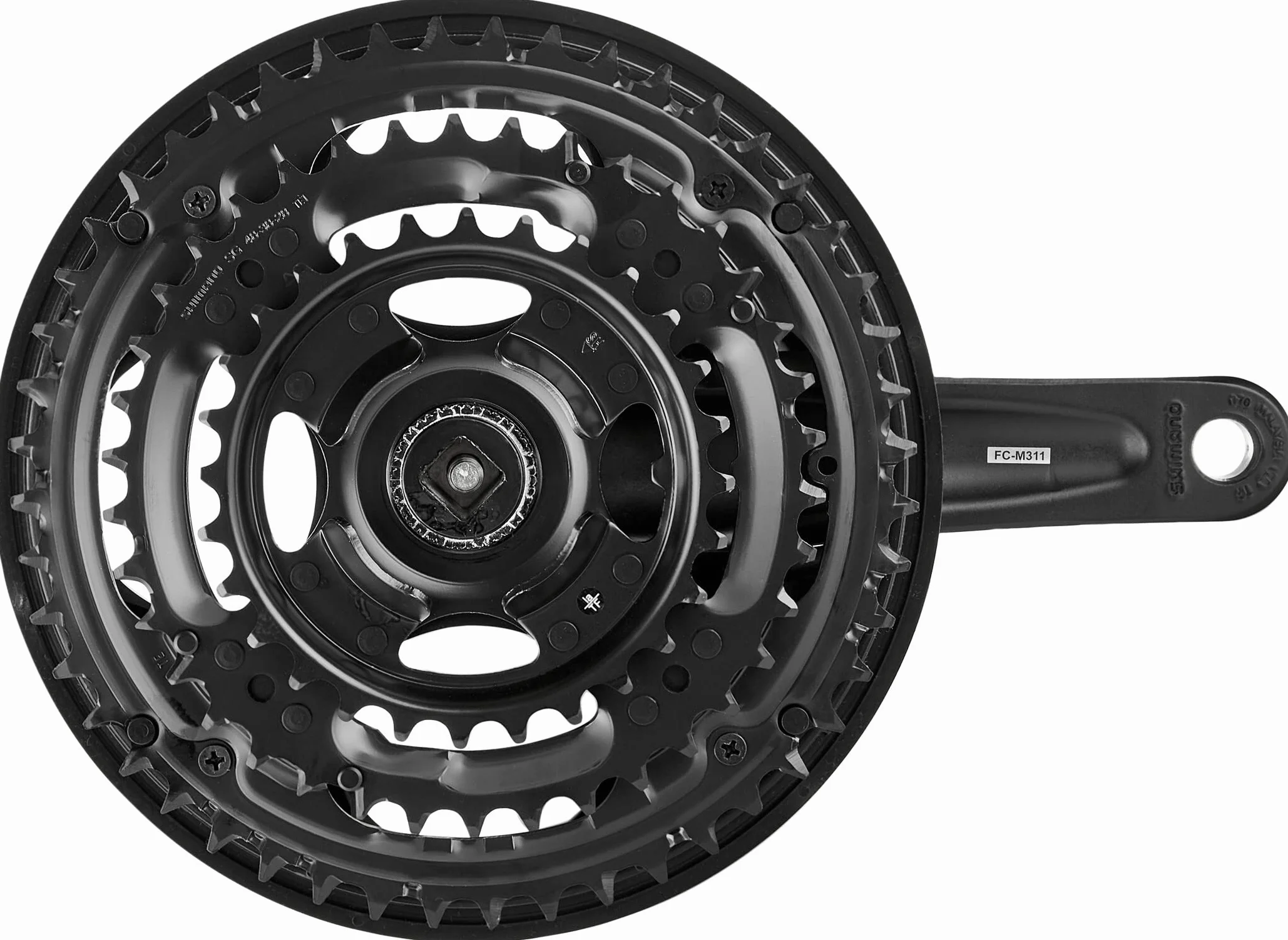 SHIMANO Bielas 8 velocidades Negro FC-M311 48/38/28T 175mm