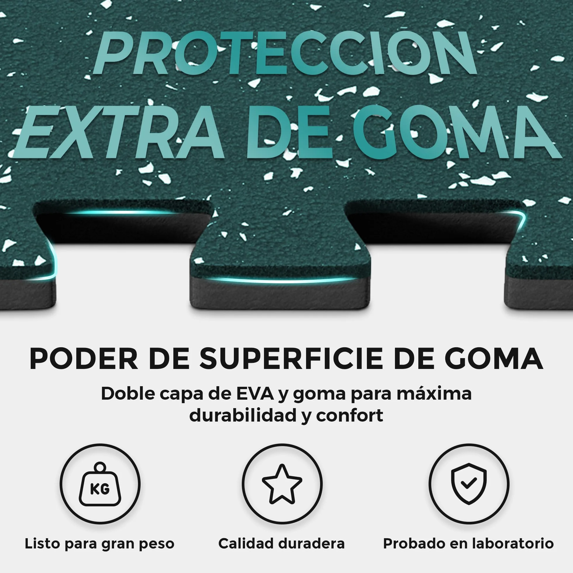 bemaxx Esterilla Fitness Suelo Gimnasio Caucho – Set de 18 Alfombras Puzzle Protector Suelo de Goma, Colchoneta Gimnasia Ejercicio en Casa, Espuma Tatami Deporte Alfombrillas Pesas Gym Garaje Piscina