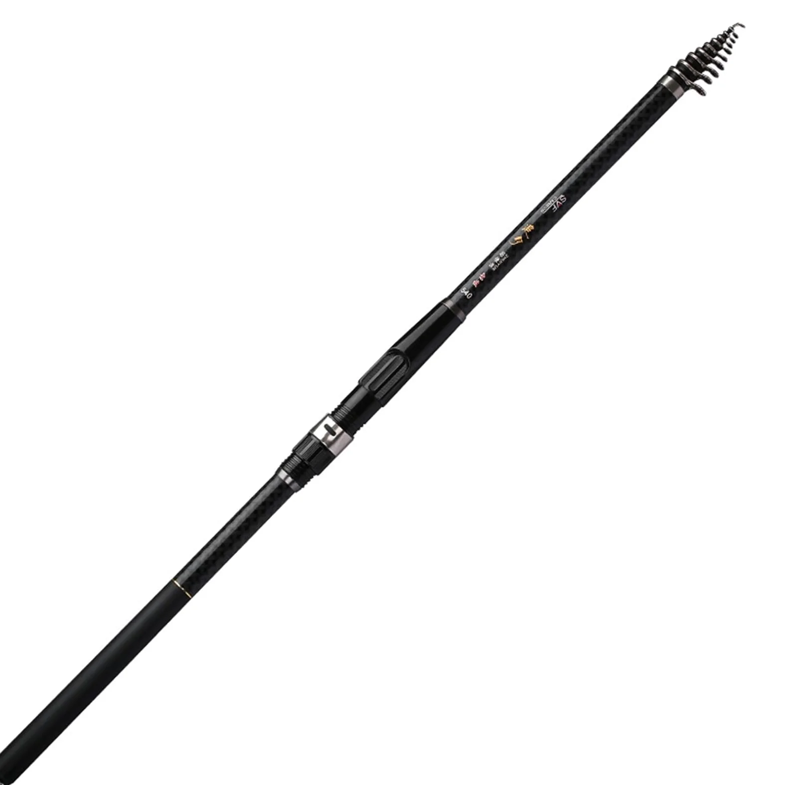 LATEAU Cañas de Pescar Varilla telescópica Barra de Pescar Negro 7.2 m Dual Uso de Mar y Doble Rodillo de Pesca Engranaje de Pesca Rodilla de fundición