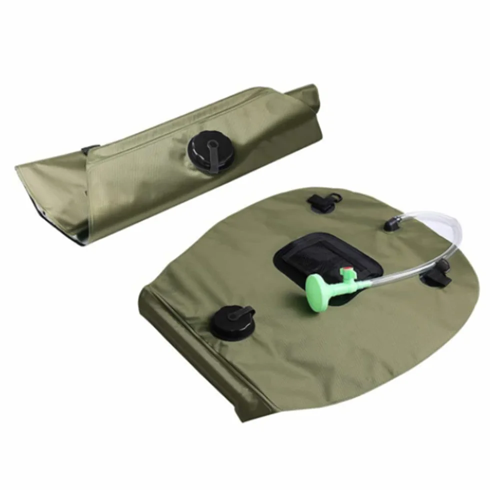Riloer Bolsa de ducha solar para camping, 20 litros, portátil, bolsa de camping para exteriores, calefacción solar, con control de flujo de agua para camping, viajes, senderismo, escalada, ducha de