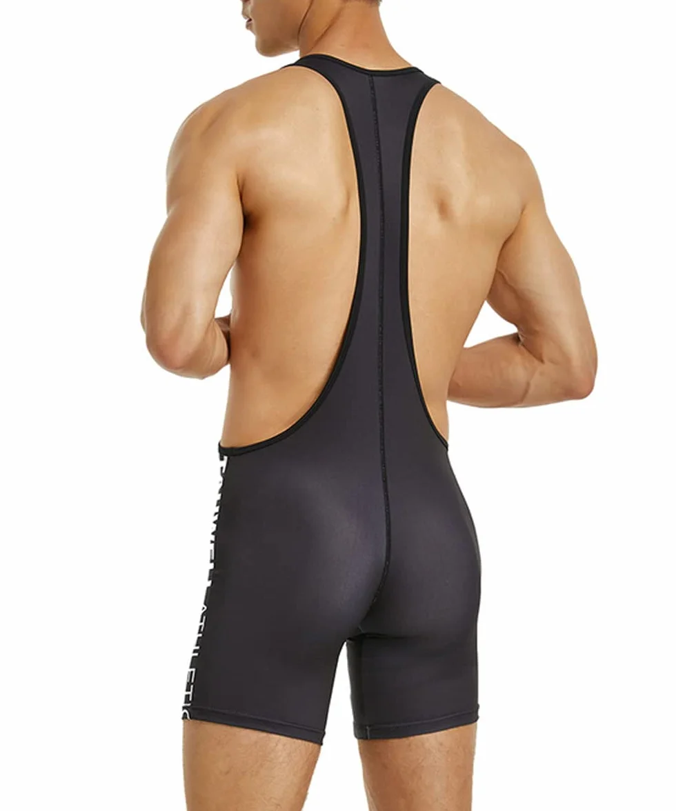 Chaleco de levantamiento de pesas para hombre, leotardo de lucha libre, traje corto de triatlón