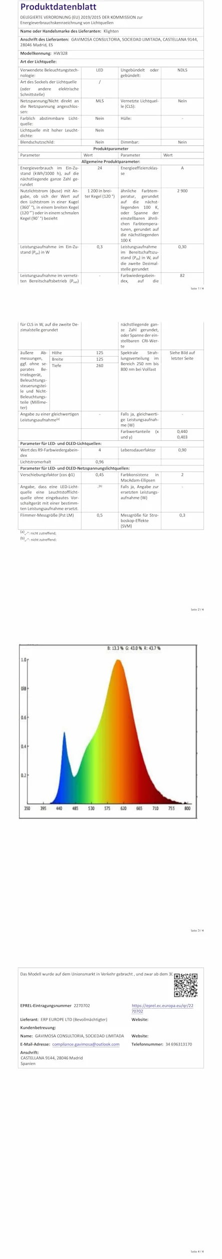 Klighten 24W 3000K IP65 Aplique LED Exterior Aluminio Rectangular Antracita