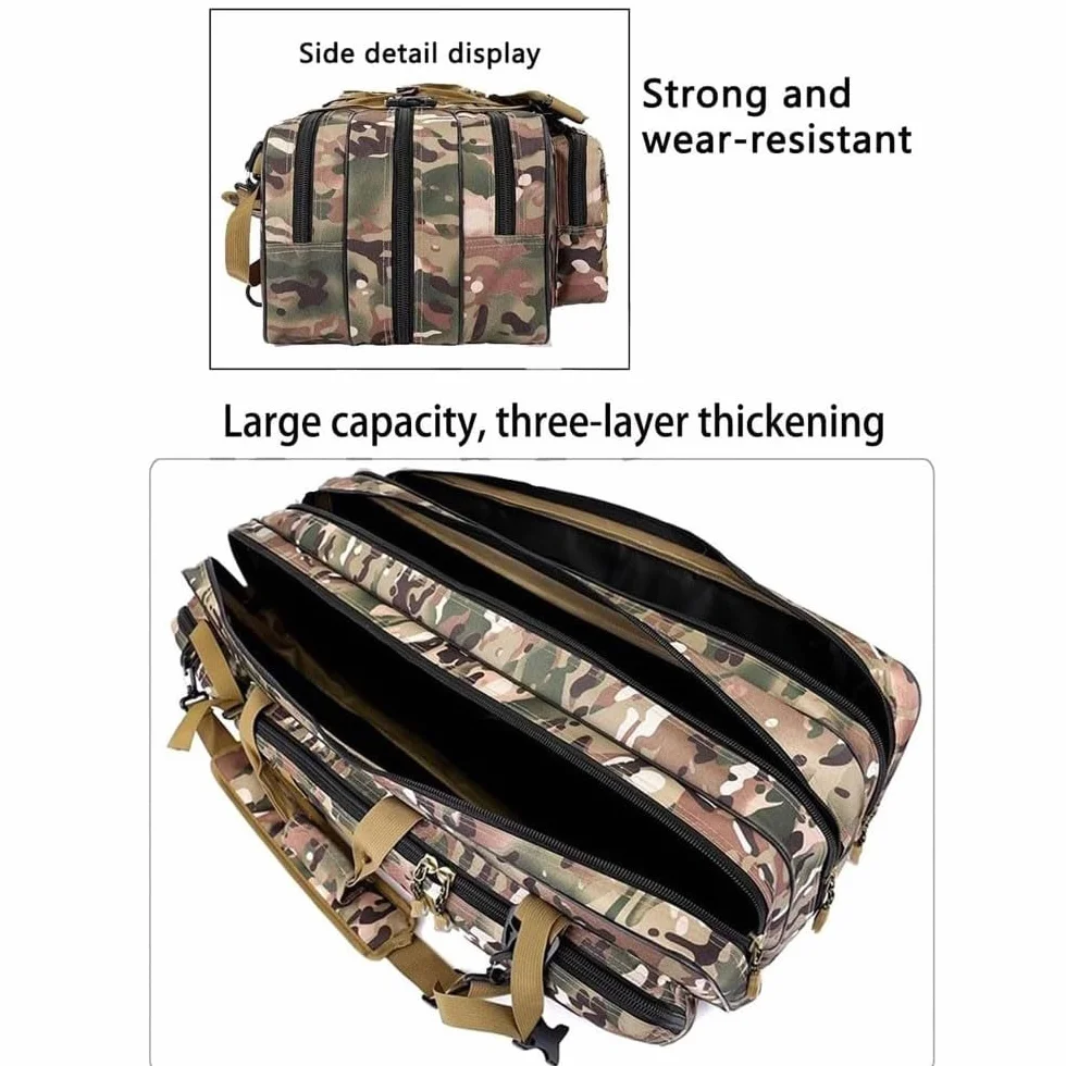 Bolsa táctica para Rifle, Fundas De Rifle para 2 Rifles Y 2 Pistolas,para Rifle para Caza Campo De Tiro,Bolsa para Armas Largas De Estilo Militar,Articulos De Caza Khaki,120cm