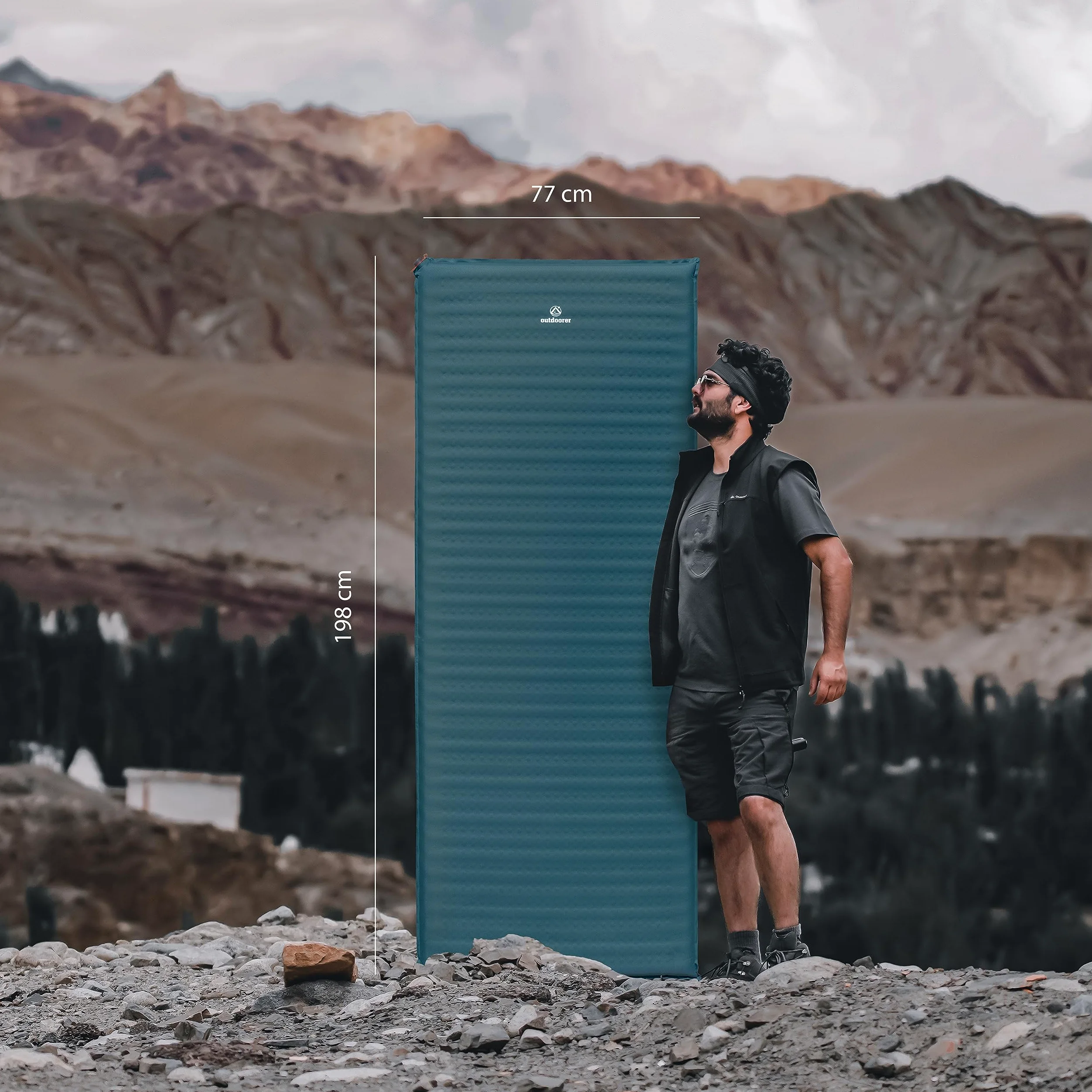 outdoorer Trek Bed 5, 5 cm colchonetas aislantes autoinflables, Grande, Extra Ancho, de Largo & Ligero