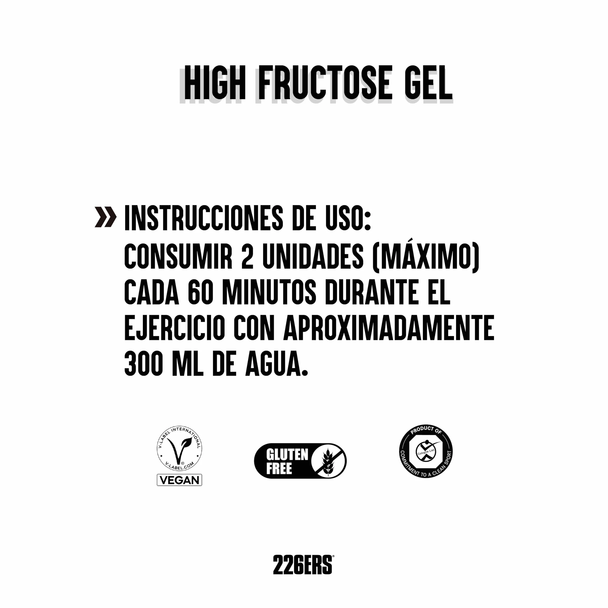 226ERS Gel Energético Fresa 80g, Alto Contenido Fructosa, Maltodextrina, Vegano Sin Gluten