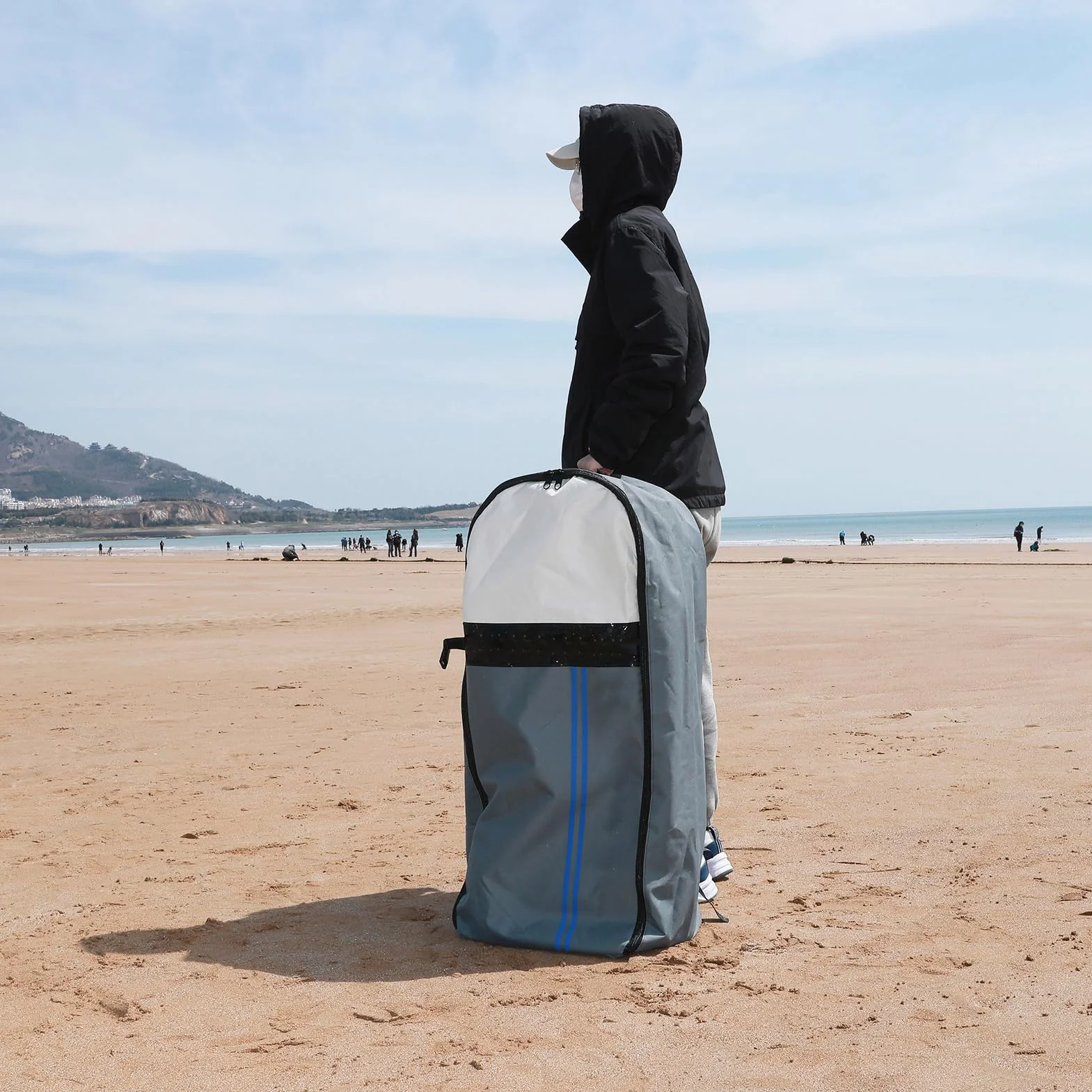 Kavolet Mochila para tabla de surf, bolsa para tabla de surf, bolsa de surf, bolsa de surf, bolsa de viaje para SUP hinchable, tabla de remo, bolsa de transporte, mochila de transporte con cremallera