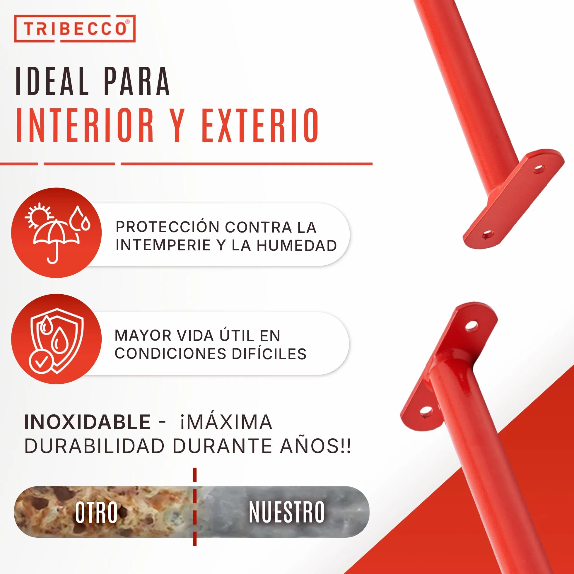 TRIBECCO Barra de gimnasia de metal