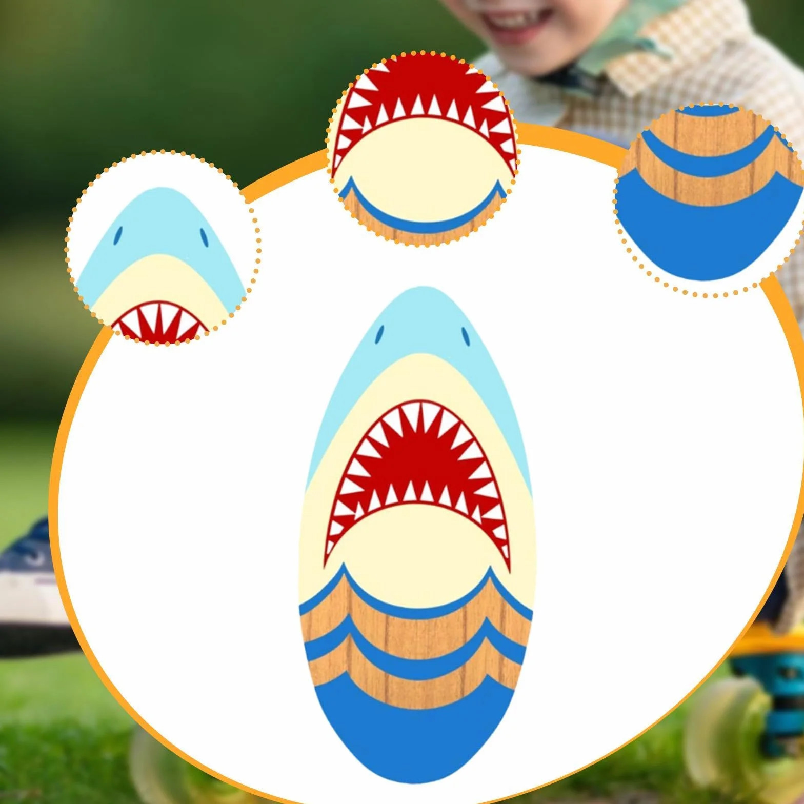 Fenteer Tabla de Skim de Madera para Niños Tabla de Surf Pequeña Juguete Acuático con Acabado Brillante