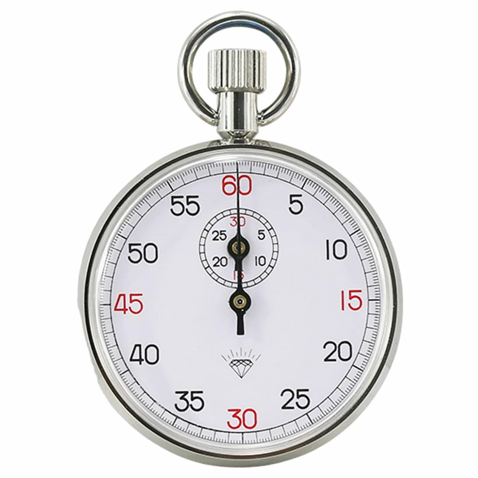 Cronómetro mecánico, cronómetro analógico de 13 Joyas con sincronización precisa para Deportes y Laboratorio, con Esfera Blanca y cordón, 60s/30M