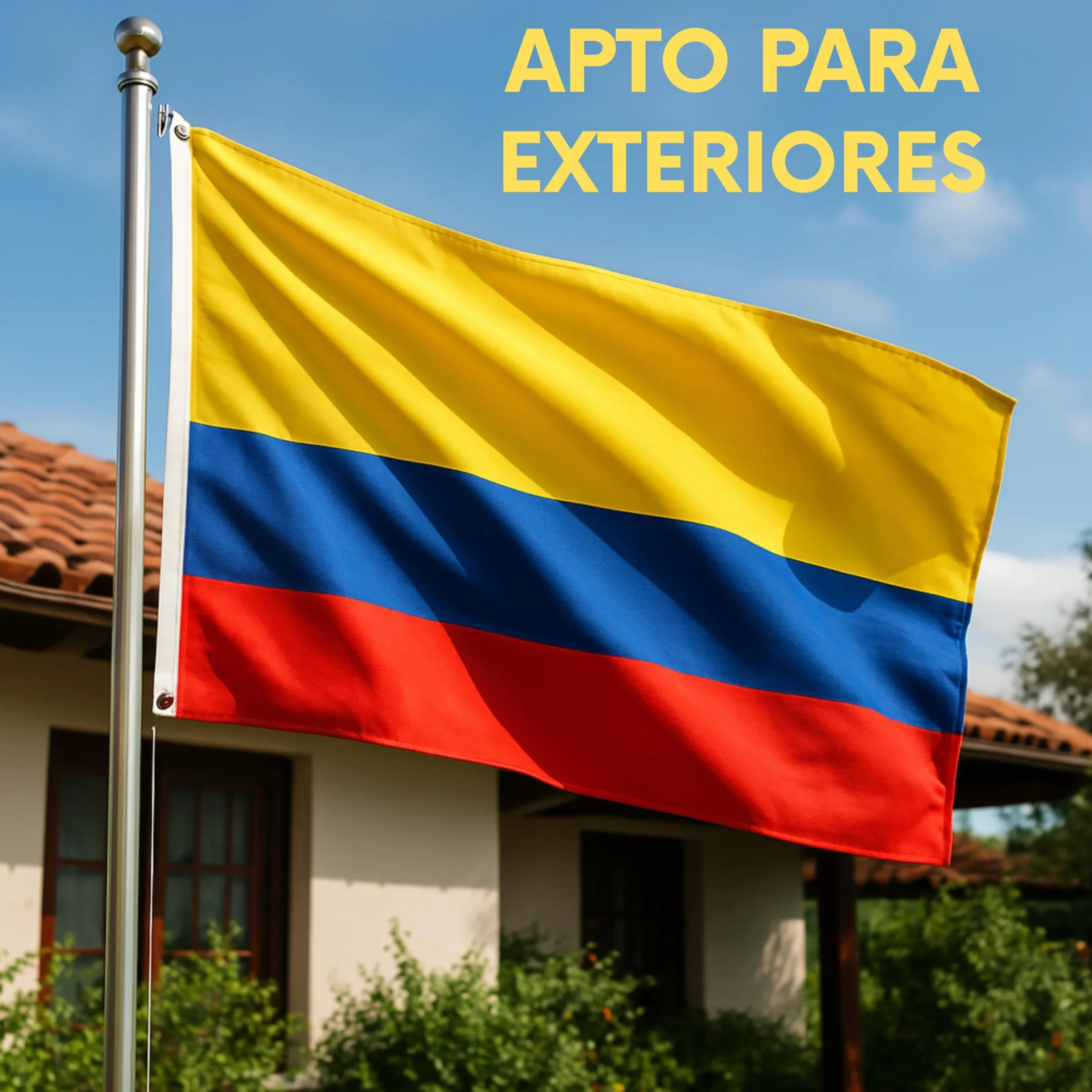 Bandera Colombia Grande 90x150 cm Poliester 100 Denier Decoración Mundial 2026