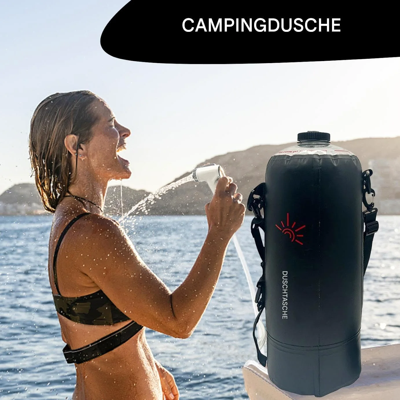 Ducha Camping Al Aire Libre Manguera Desmontable, Alcachofa Intercambiable, | Duchas Solares Portátiles Para Acampar Playa, Senderismo, Natación, Aire Libre, Overlanding,