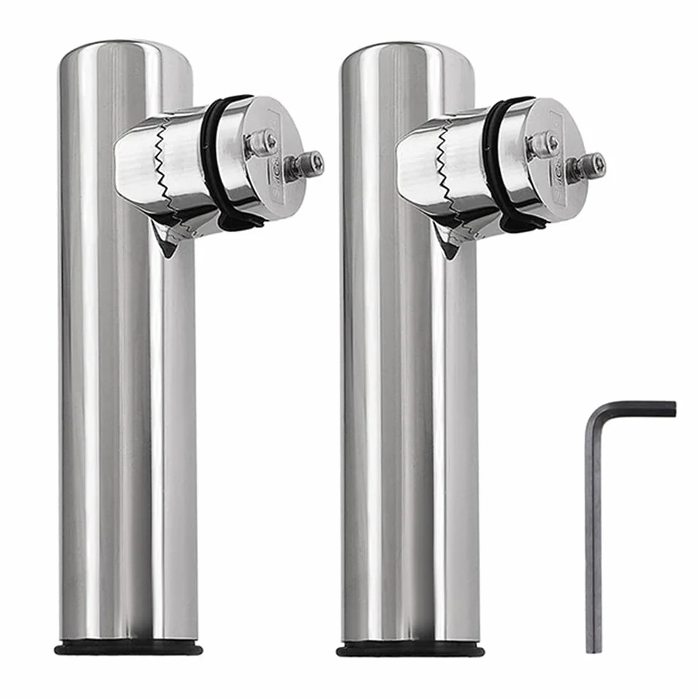 KAOLALI 2PCS Abrazadera para Soporte de Caña de Pescar, Soporte de Pesca de Acero Inoxidable, Carriles de Soporte de 18 mm a 26 mm Ideal para Barcos Yates