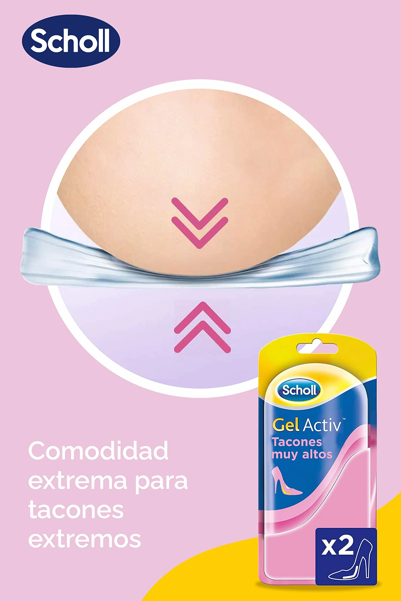 Scholl Plantillas Gel Activ para Zapatos de Tacón Alto, 2 Unidades