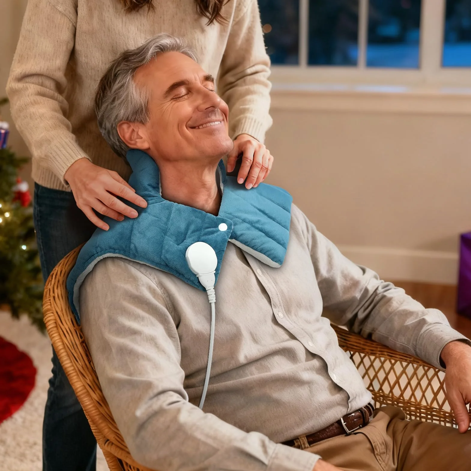 Comfytemp Almohadilla Térmica Cuello, 9 Niveles de Calor, 11 Temporizador, Apagado Automático, Lavable