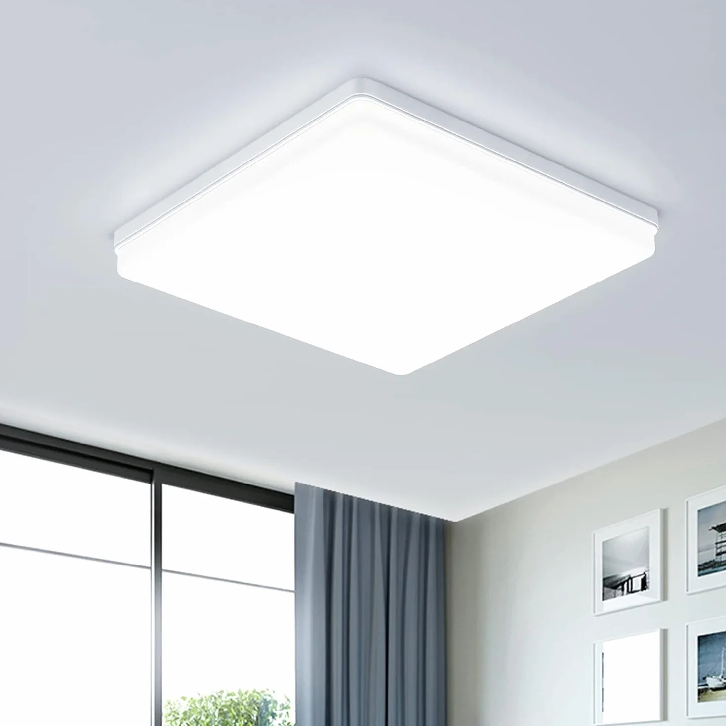 EASY EAGLE LED Lámpara de Techo 48W 4800LM 6500K Panel Impermeable Cuadrada Ø30CM