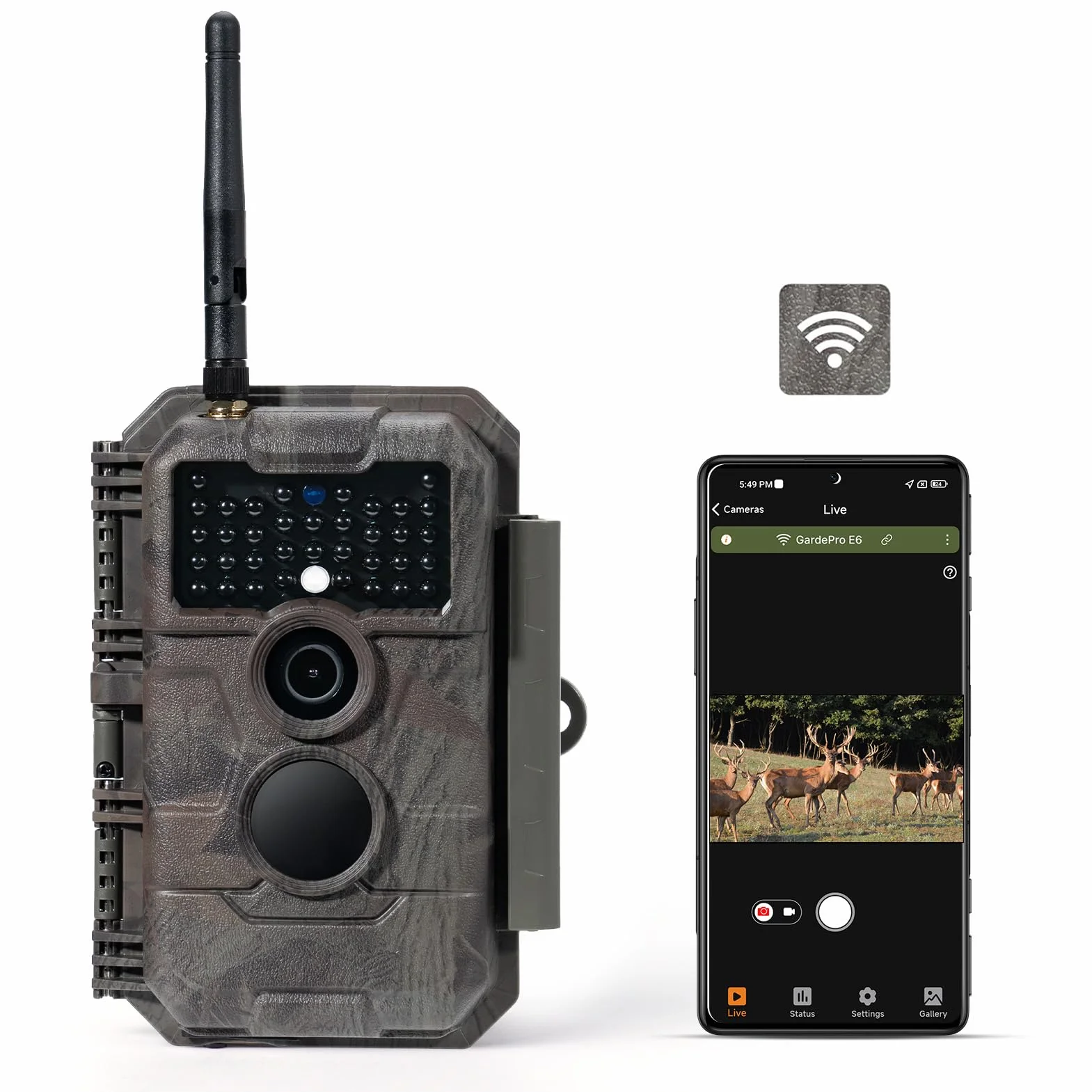 GardePro E6 Câmaras de Caça WiFi con Antena y App 48MP 1296P H.264 Vidéo, Camara Fototrampeo con Alcance de Visión Nocturna de 25m y Amplio Campo de Visión de 110°