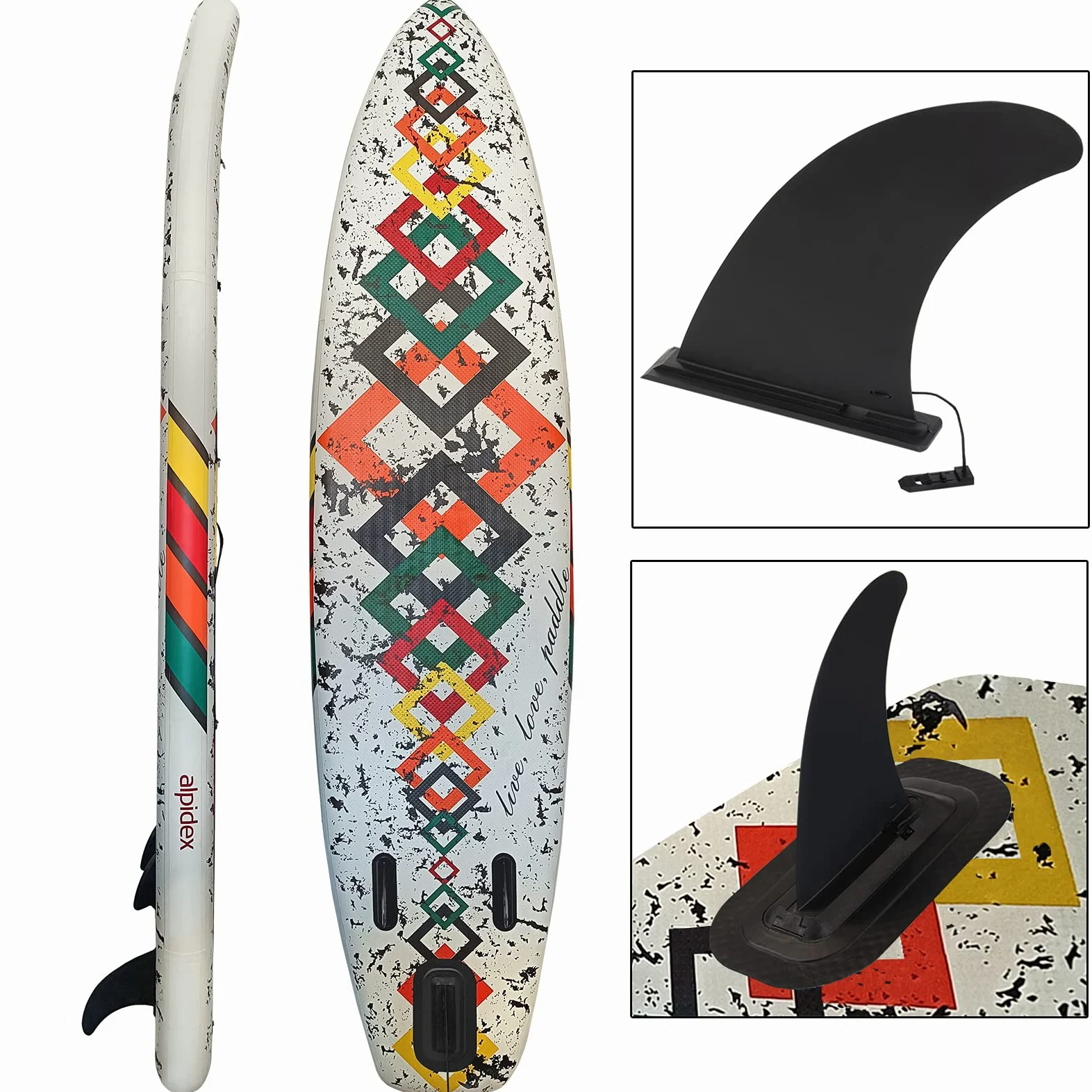 ALPIDEX Tabla Paddle Surf Hinchable 320x76x15cm hasta 200kg Sup Padel Set | Doble Remo, Bolsa Transporte, Aletas, Bomba, Correa, Kit Reparación, Estable, Ligero, Principiante, Lago, Río, Adulto, iSUP