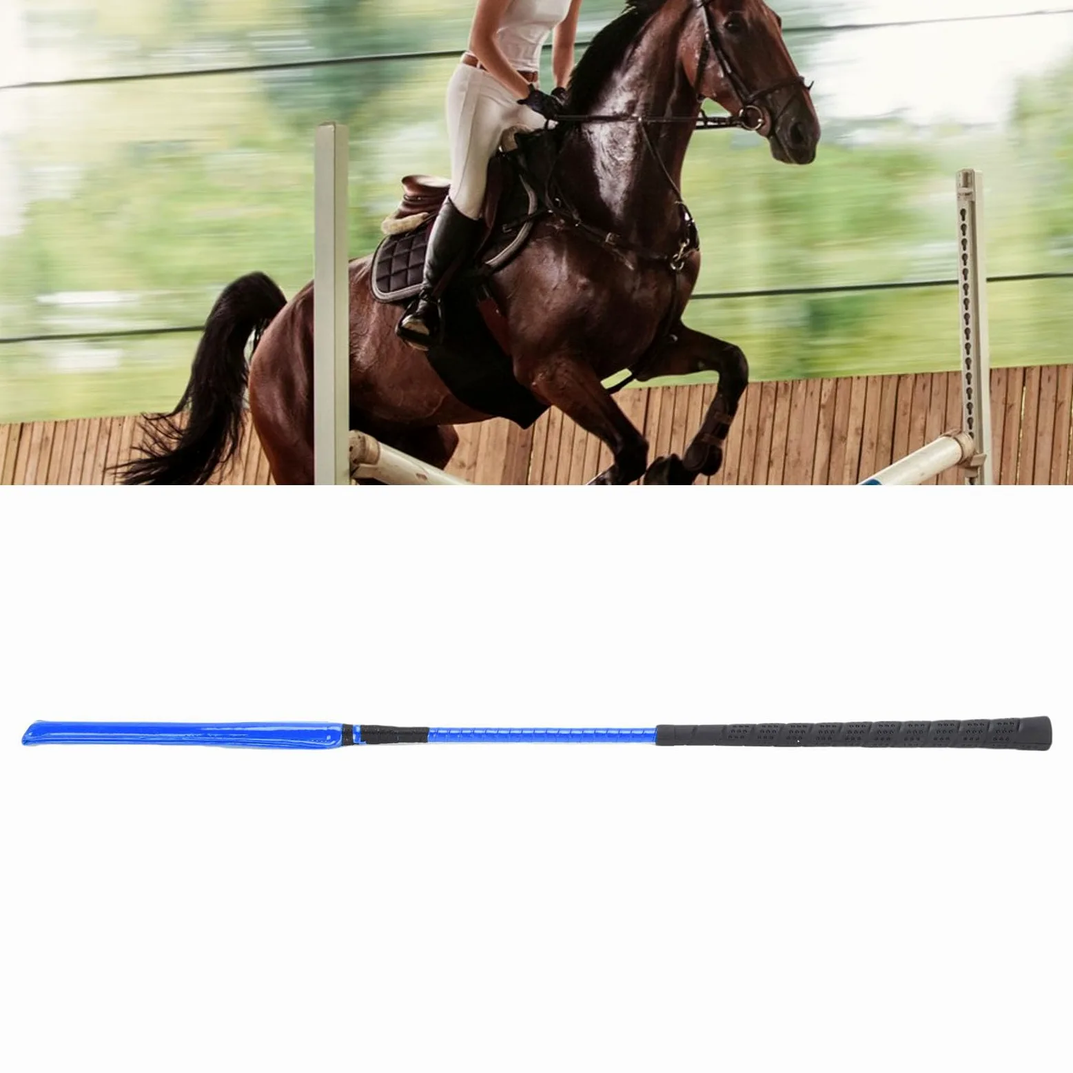 Látigo de Caballo, Fusta de Equitación Duradera para Carreras Deportivas Ecuestres, de Silicona Antideslizante, para Entusiastas, Charol de 25,6"