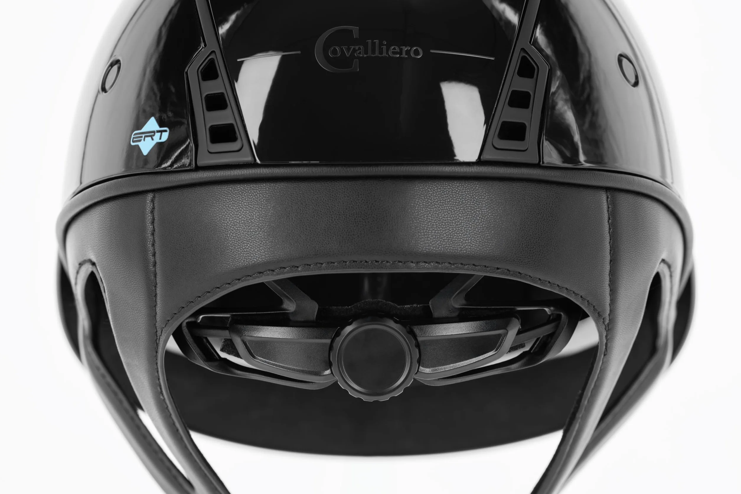 Covalliero Casco de equitación Eclipse Polo, aspecto brillante, sistema de disco, seguridad ERT, excelente ventilación, forro interior extraíble, color negro, 58-61 cm