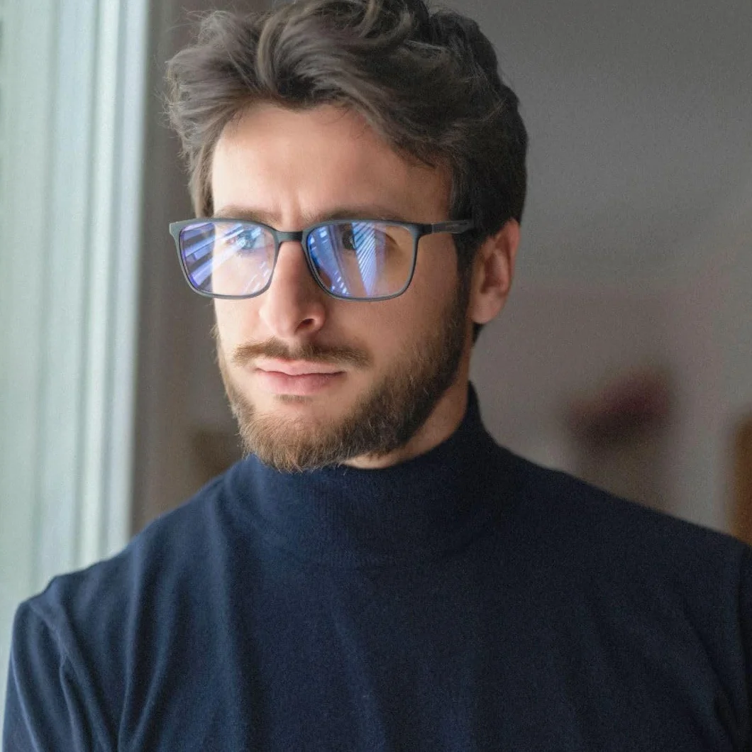 ZENOTTIC Gafas de Lectura para Hombre Filtro de Luz Azul Montura Quadrada Bisagras de Resorte Anti-Reflejantes