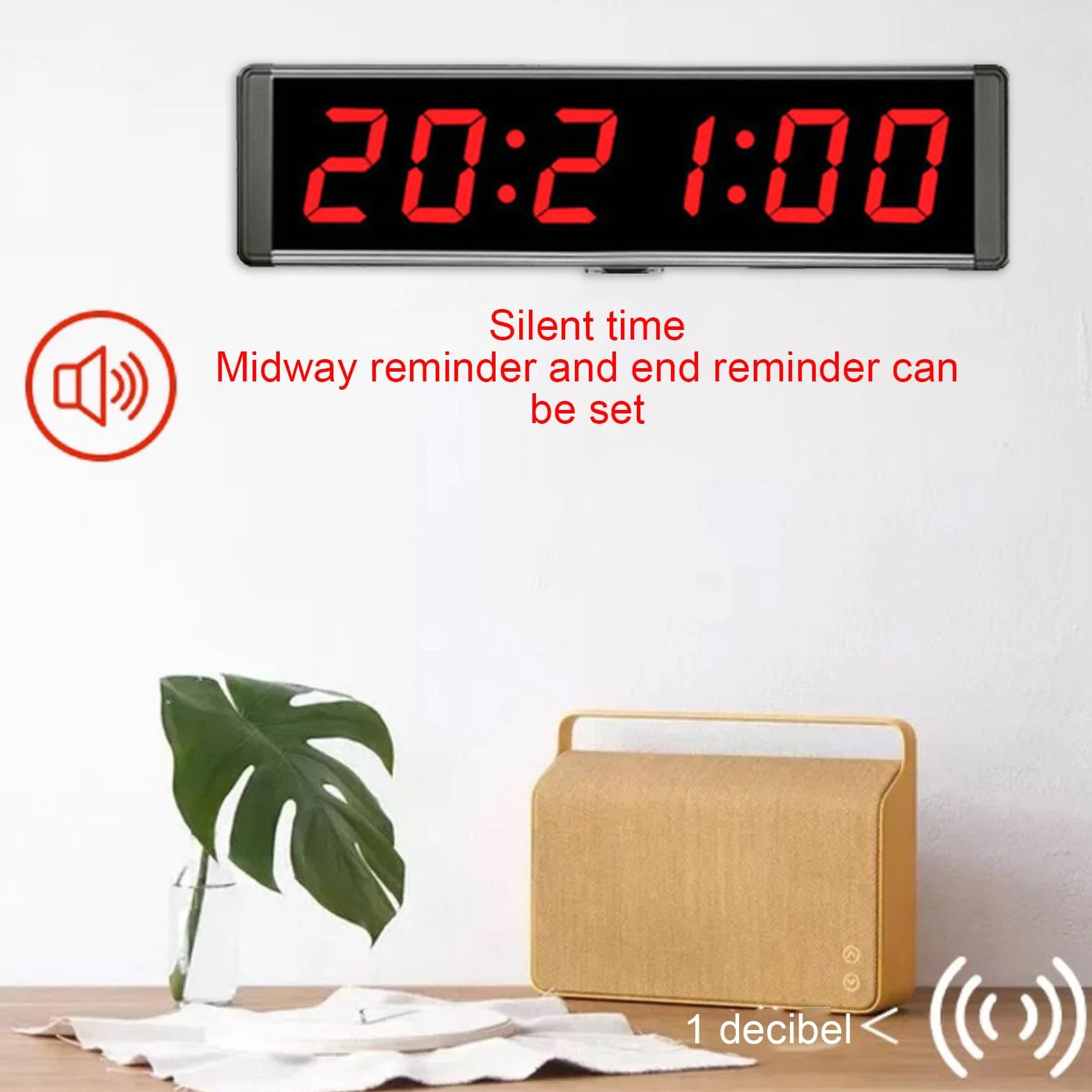 Temporizador de LED con 6 Dígitos, Reloj de Cuenta Regresiva para Gimnasio y Eventos, Temporizador Multifuncional con Control Remoto y Marco de Aluminio Rojo