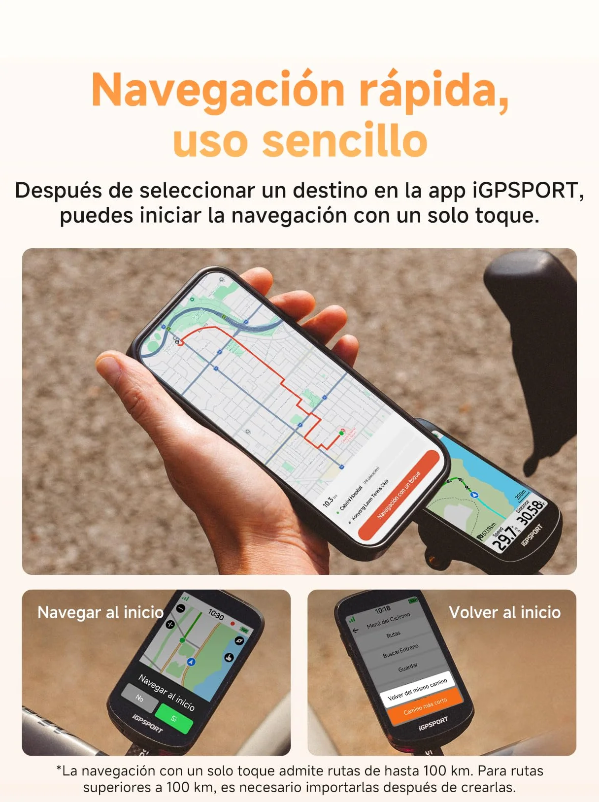 iGPSPORT BSC500 Ciclocomputador GPS Bicicleta Pantalla Táctil 3,3" Navegación Boz Timbre Electrónico Entrenamiento 32GB