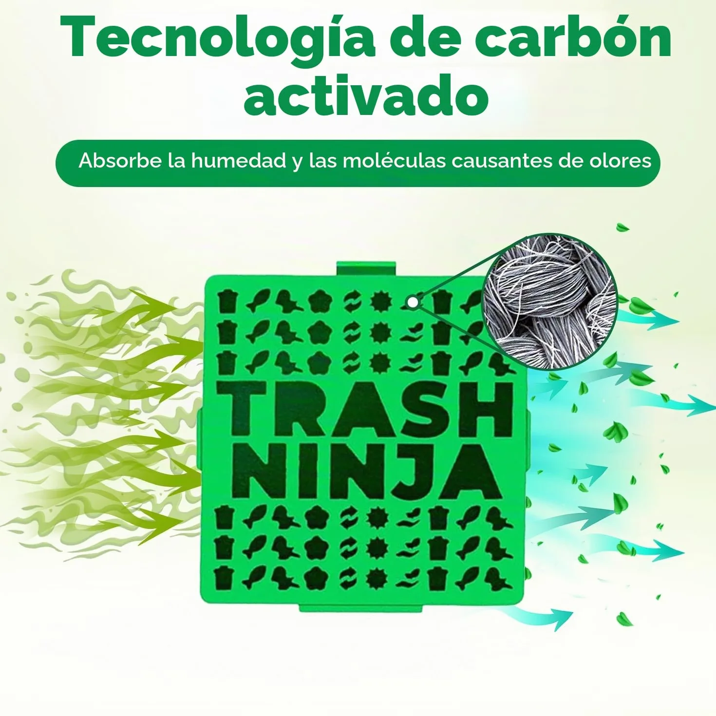 Ambientador y Eliminador de Olores Pack de 2 Carbón Activado para Contenedores 30 Litros
