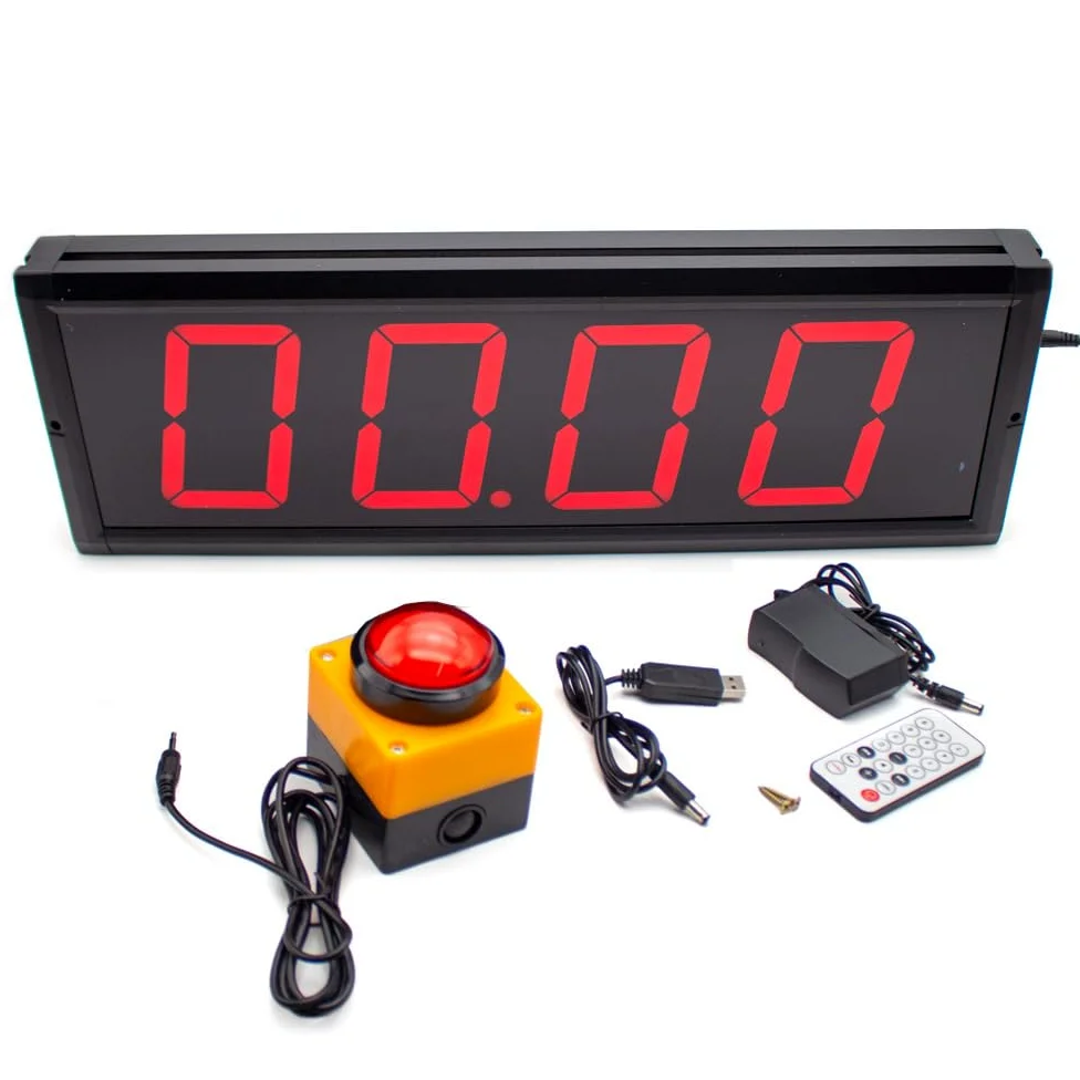 Toplionace Temporizador Digital de 4" y 4 Dígitos para Competiciones con Control Remoto, Cronómetro con Cuenta Regresiva, Herramienta para Entrenamiento y Control de Tiempos en Discursos (CN-25-0206)