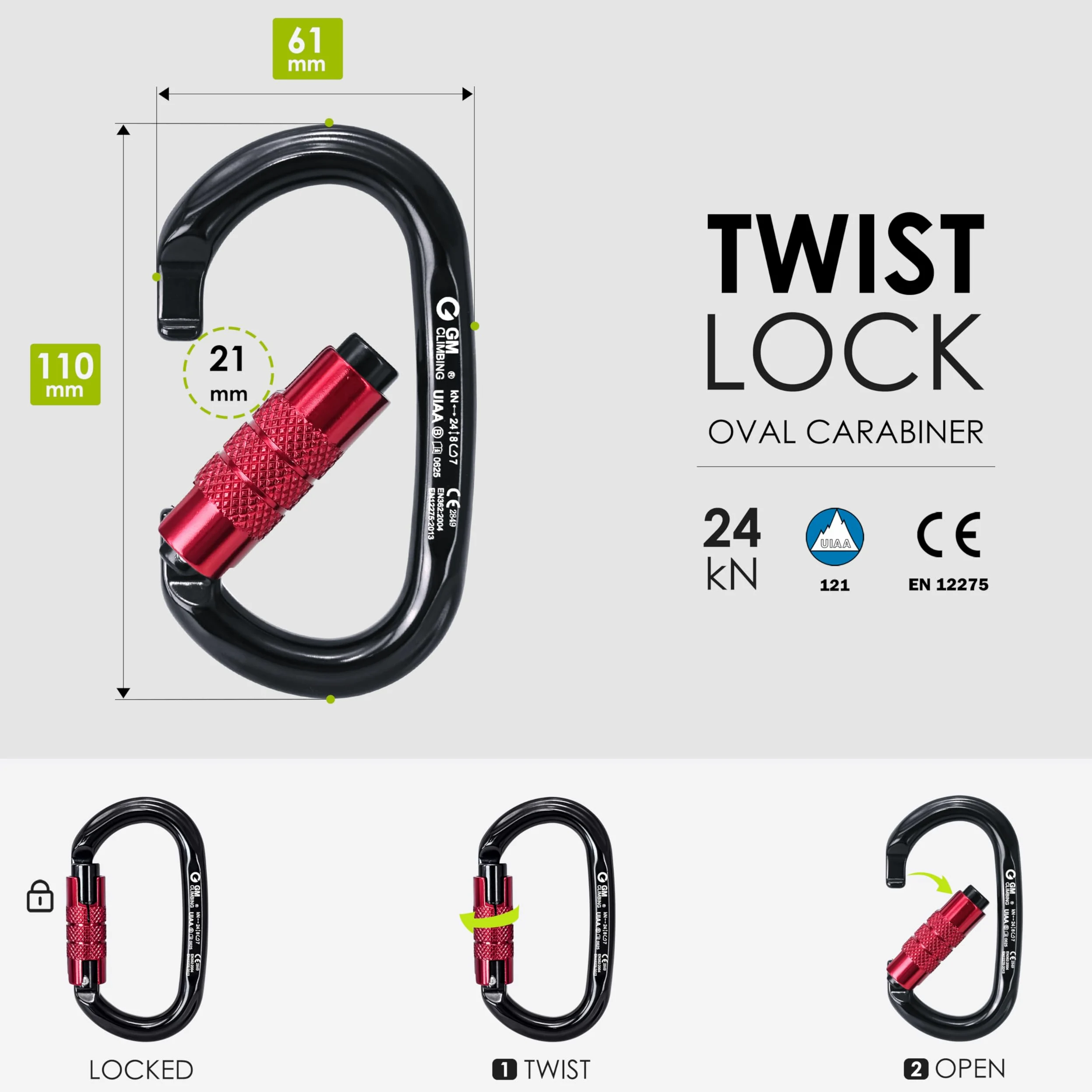 GM CLIMBING CE UIAA Certificado 30kN Swing Cheek Micro Polea Uso General Escalada