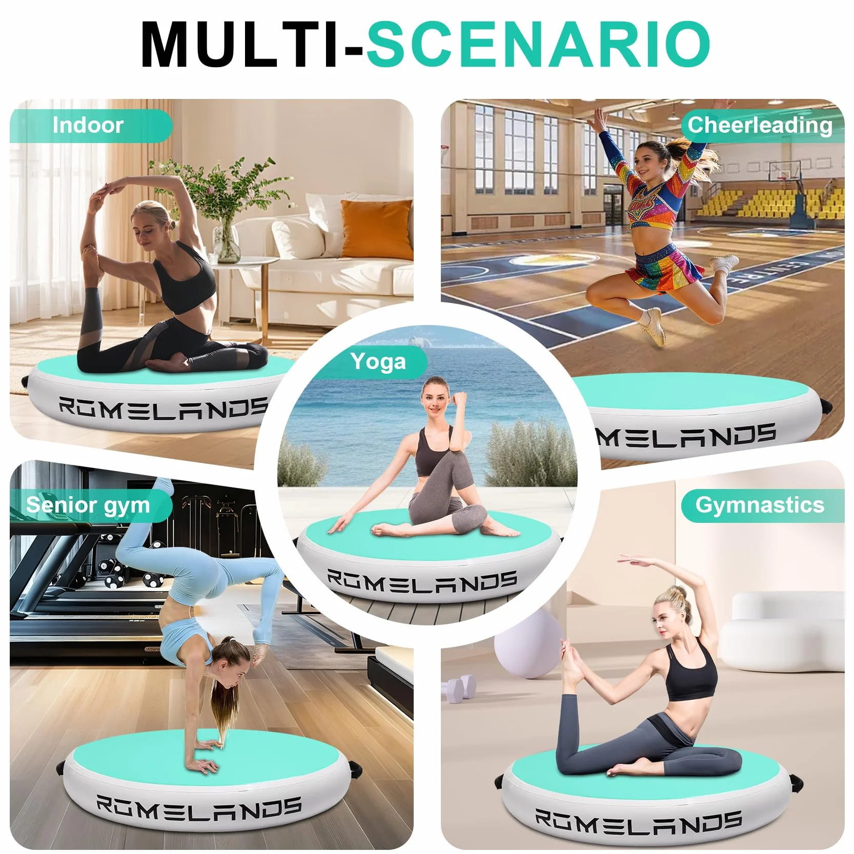 Airspot Air Matte Track 90/100 cm Inflable Tumbling Mat Yoga Entrenamiento Esterilla de Gimnasia