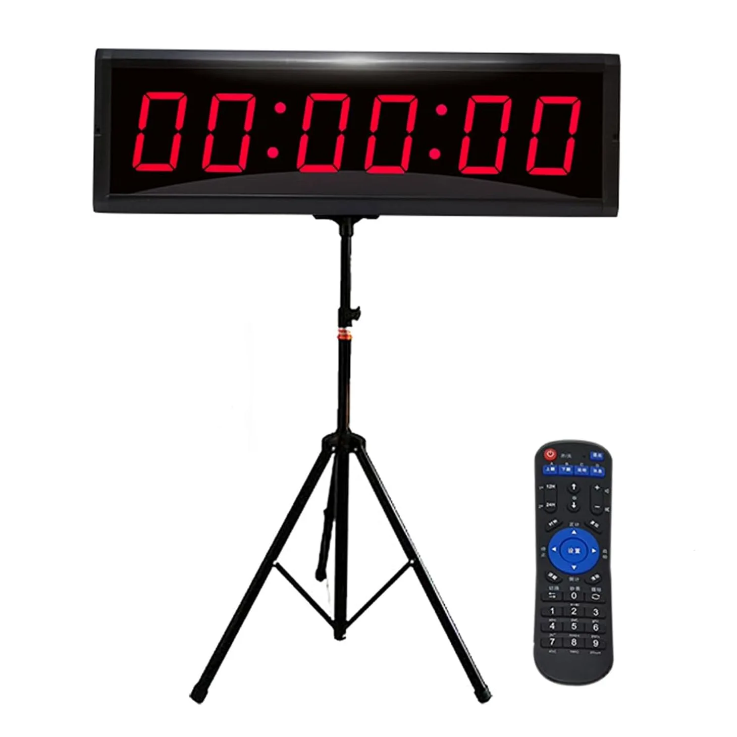 Contador Digital Led De 1,5 Pulgadas, Reloj-Temporizador De Doble Cara con Mando A Distancia/trípode, Funciones De Cronometraje, Ciclo, Cronómetro, Cuenta Atrás Y Reloj