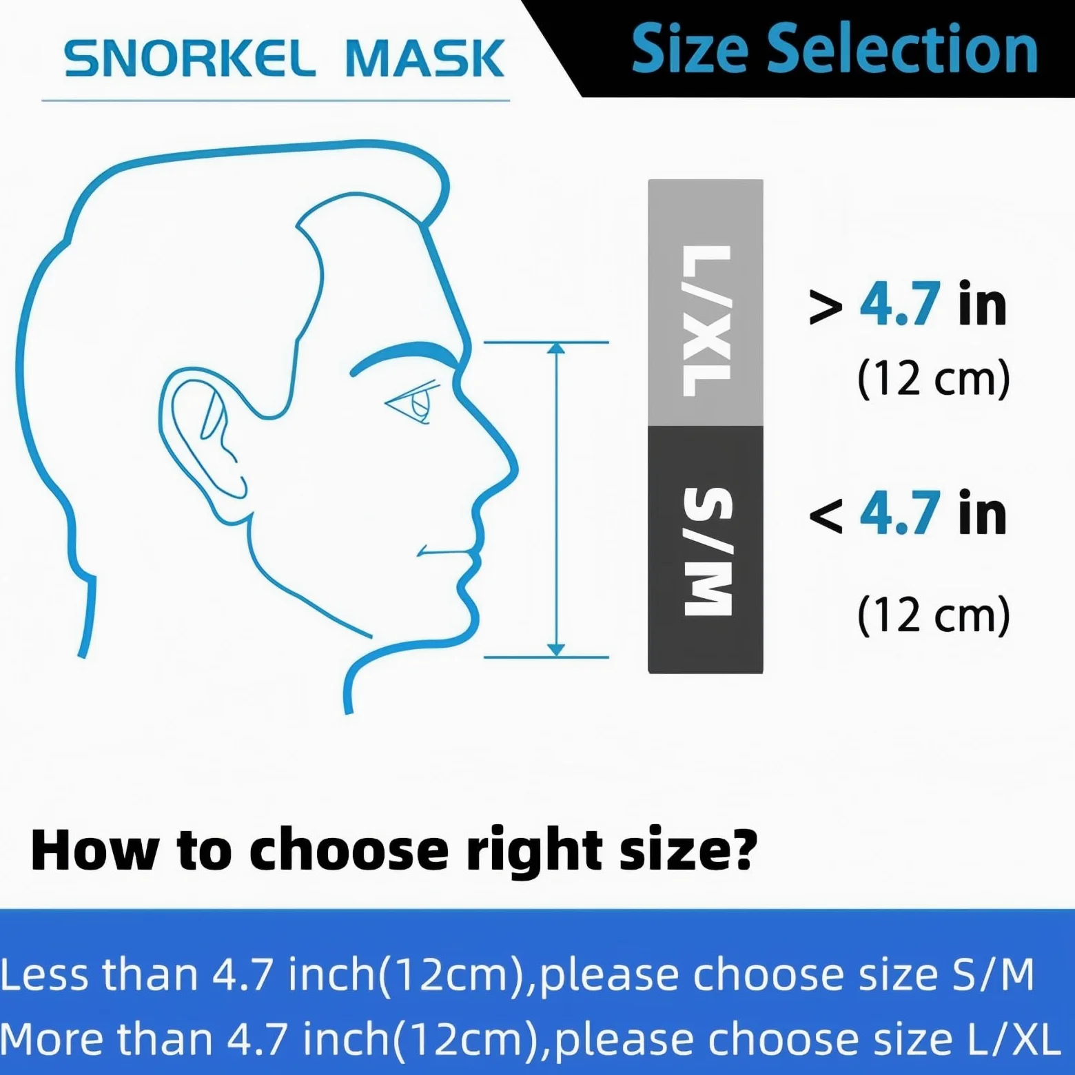 Máscara de snorkel para adultos y niños, máscara de buceo, plegable, protección de CO2, máscara completa con posición de cámara, máscara de buceo