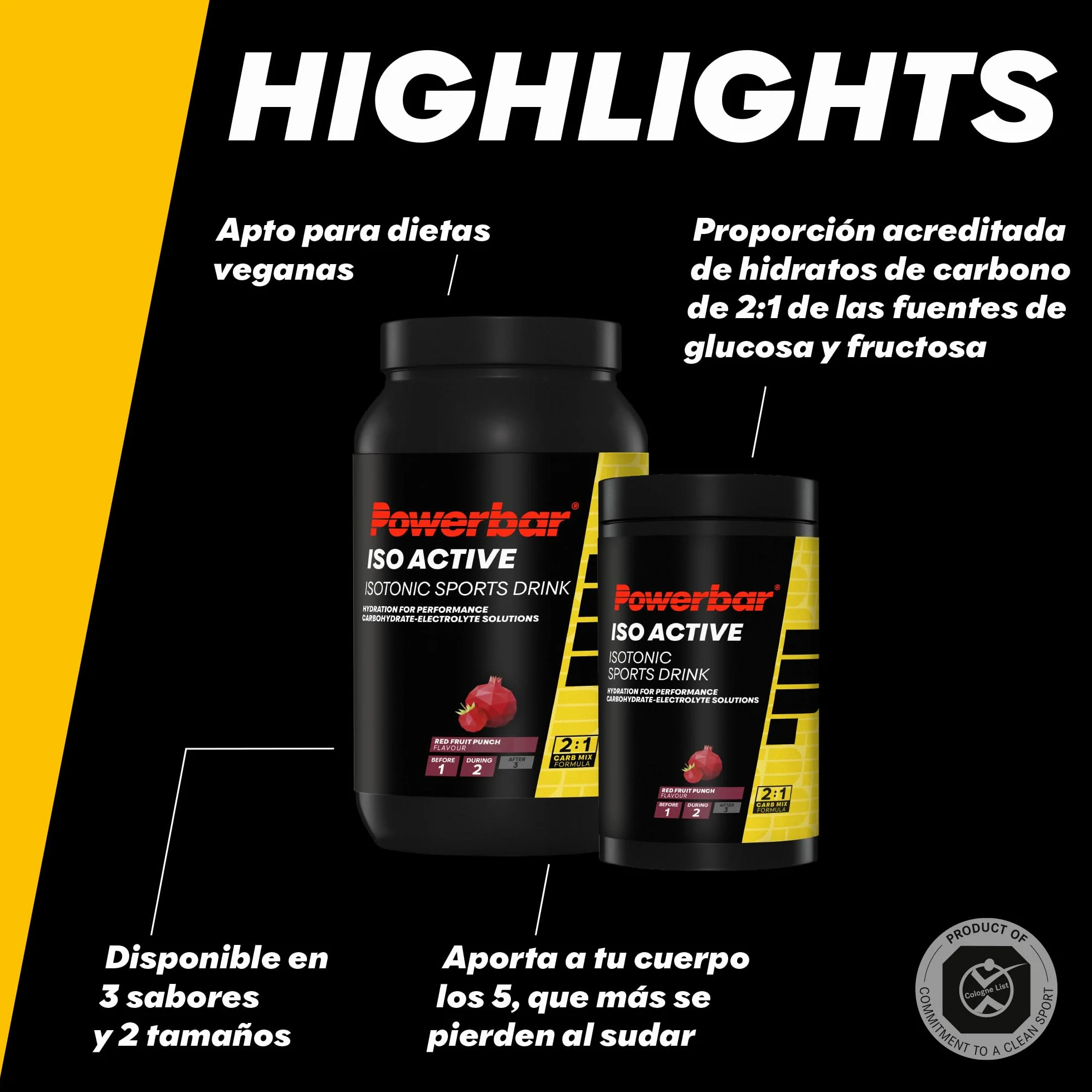 Powerbar Isoactive Red Fruit 1320g Bebida isotónica 5 electrolitos