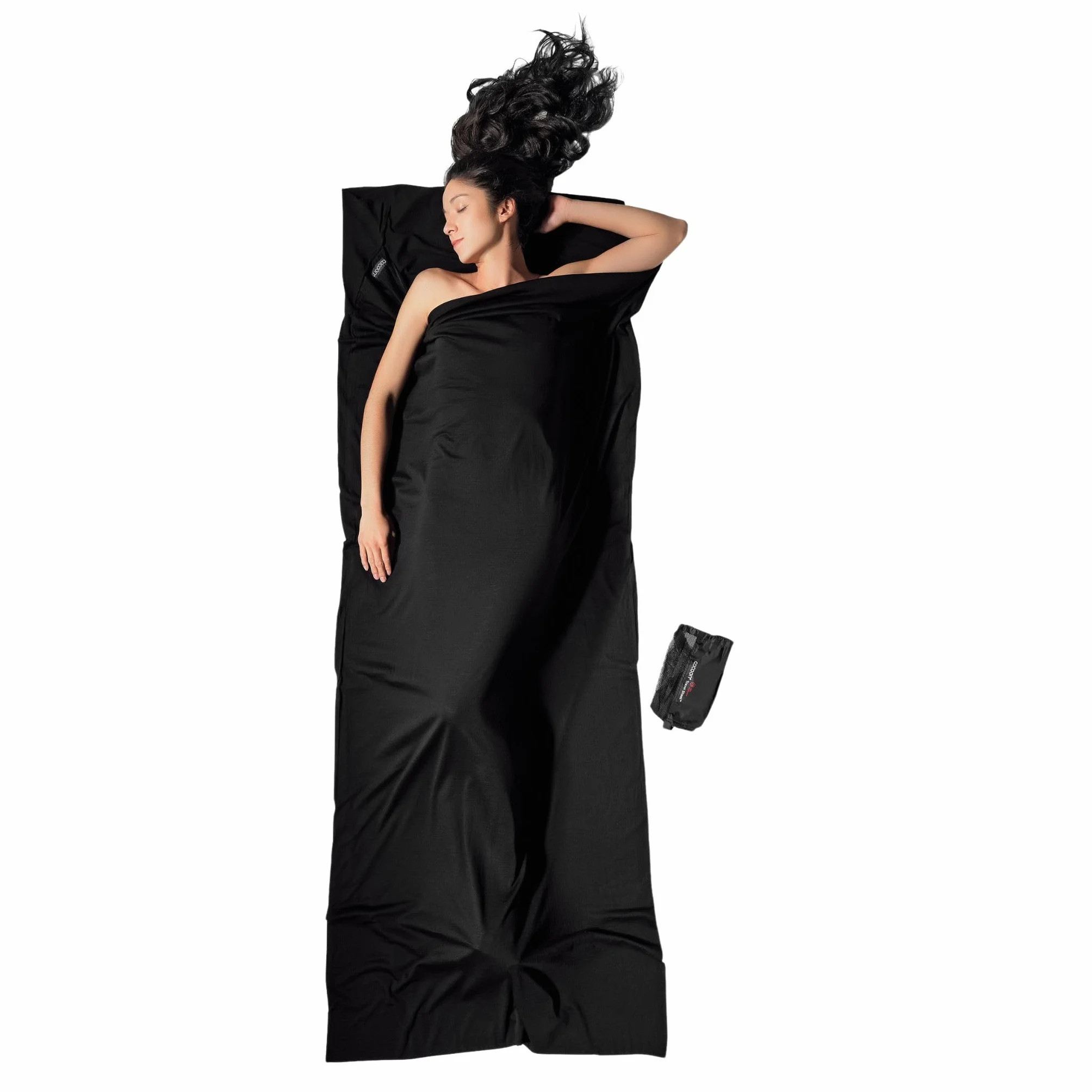 Cocoon Saco de Dormir Merino Travel Sheet – Lana Merino, Negro
