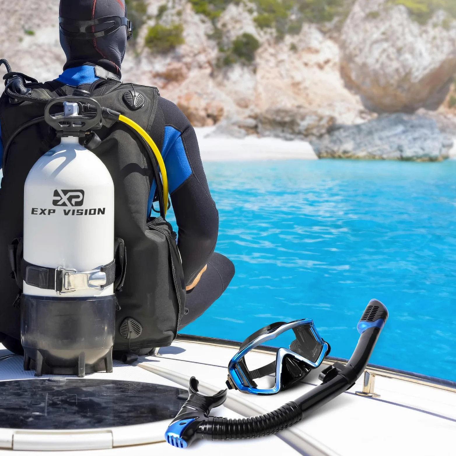 Máscara de buceo Pano 3 para adultos, máscara de esnórquel de vidrio templado, antiempañamiento, sin fugas, con cubierta de nariz, equipo de esnórquel para esnórquel, buceo libre, natación