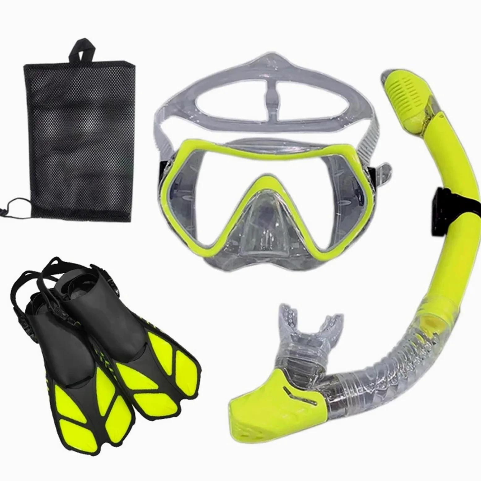 Buceo Kit de de Buceo Máscara y Gafas de Buceo con Tubo de respiración, Conjunto de Tubo de natación para Adultos Unisex(Green)