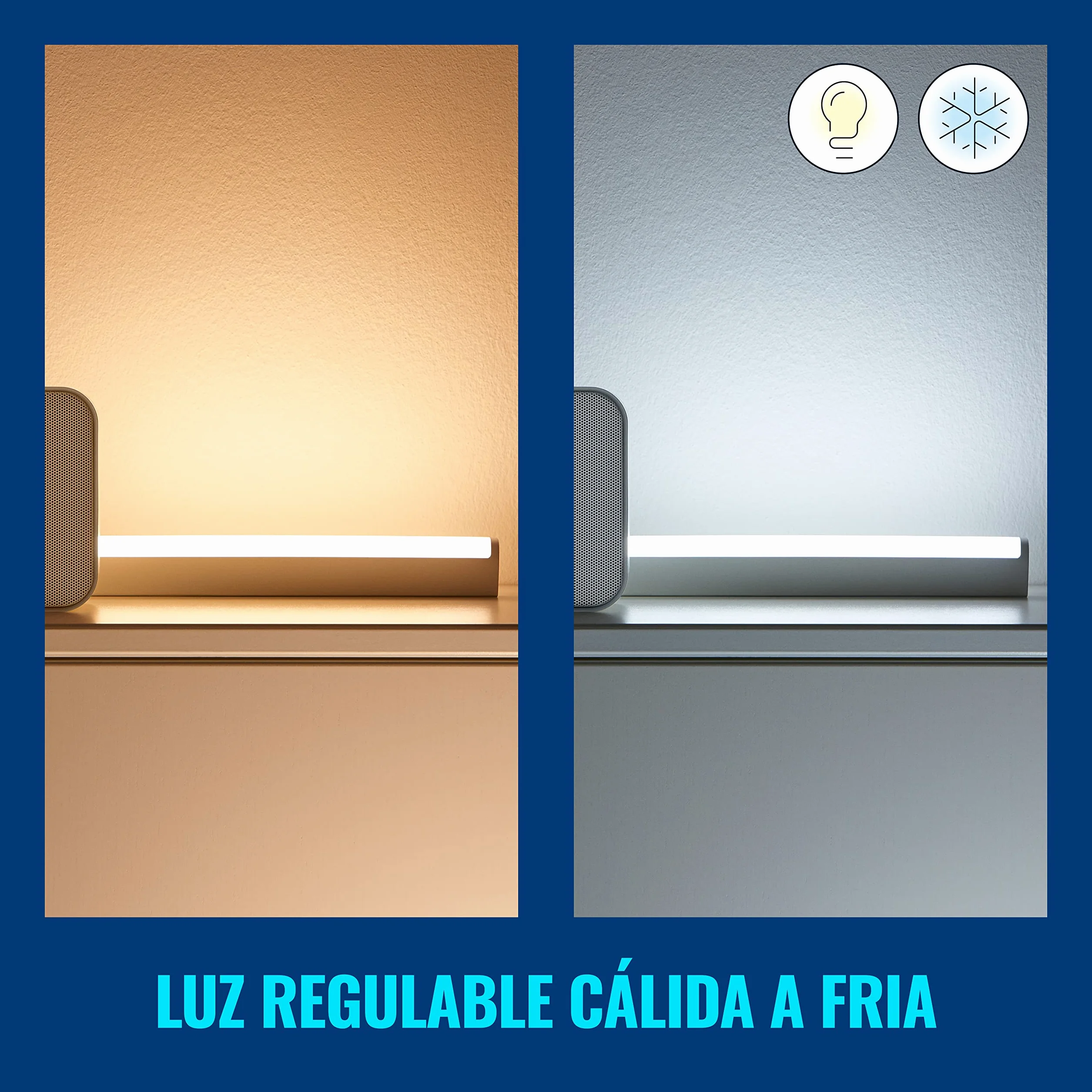 WiZ Set de 2 Barras de luz LED blanca y color Wi-Fi Plug & Play SpaceSense compatible con Alexa y Google Home