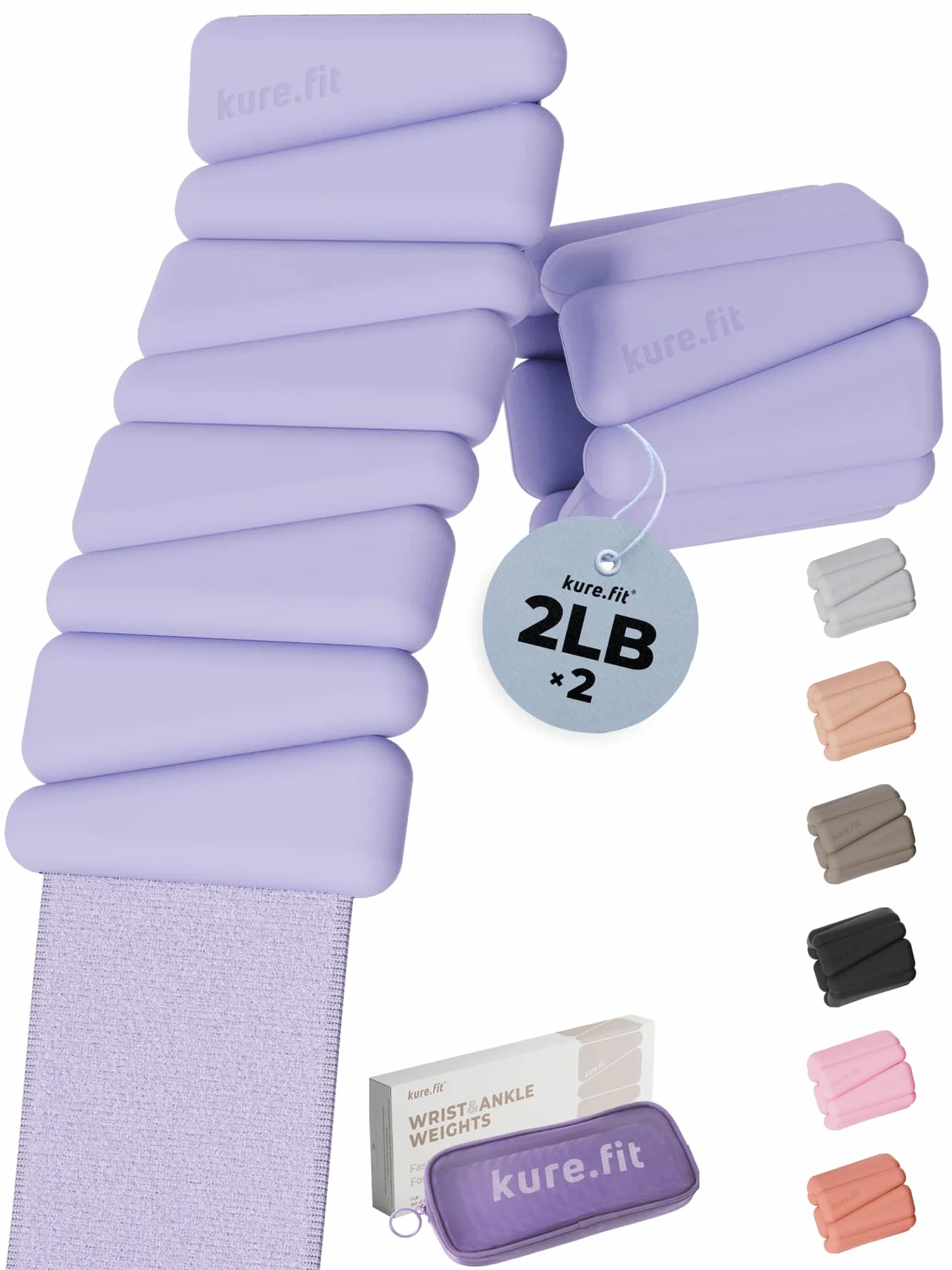 Peso de pilates | Pesas de muñeca y tobillo para mujer | Pulseras con peso | 1 libra/2 libras cada una (juego de 2)