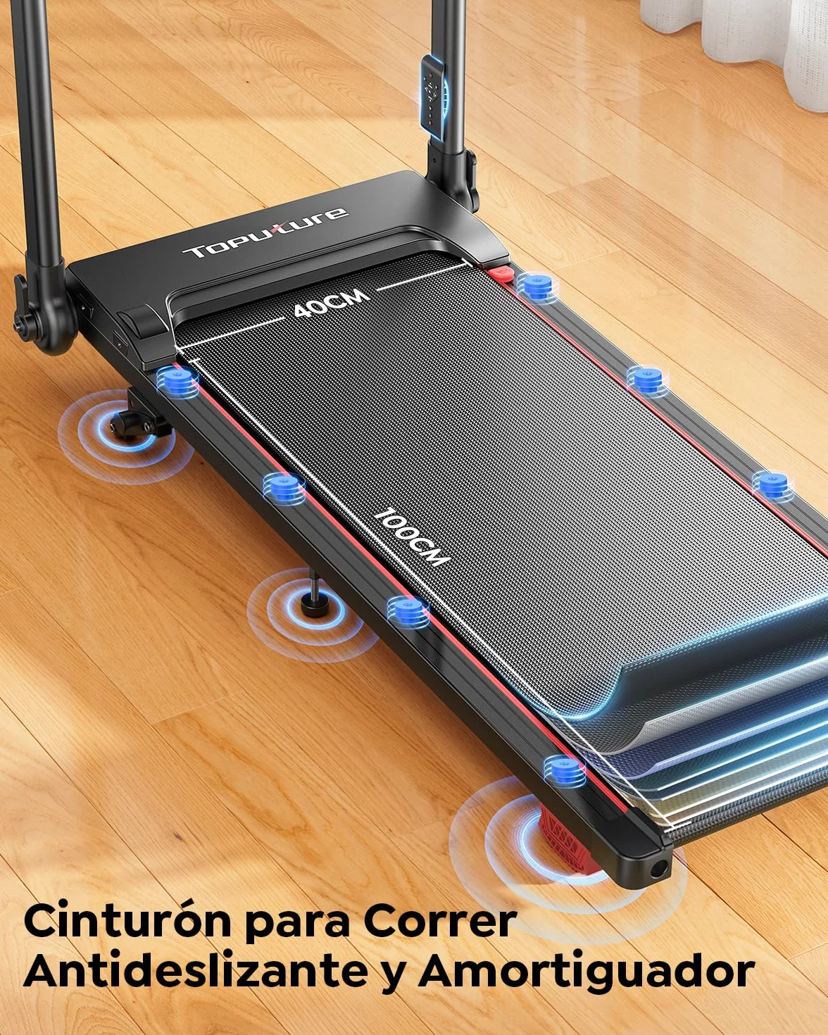 6 EN 1 Cinta de Correr Plegable, 0%-5%-10% Inclinación, 12 KM/H, Toputure Cinta Andar con Manillar Ajustable para Hogar y Oficina, Walking Pad con App, Control Remoto, 95°-105° Pantalla LED Ajustable