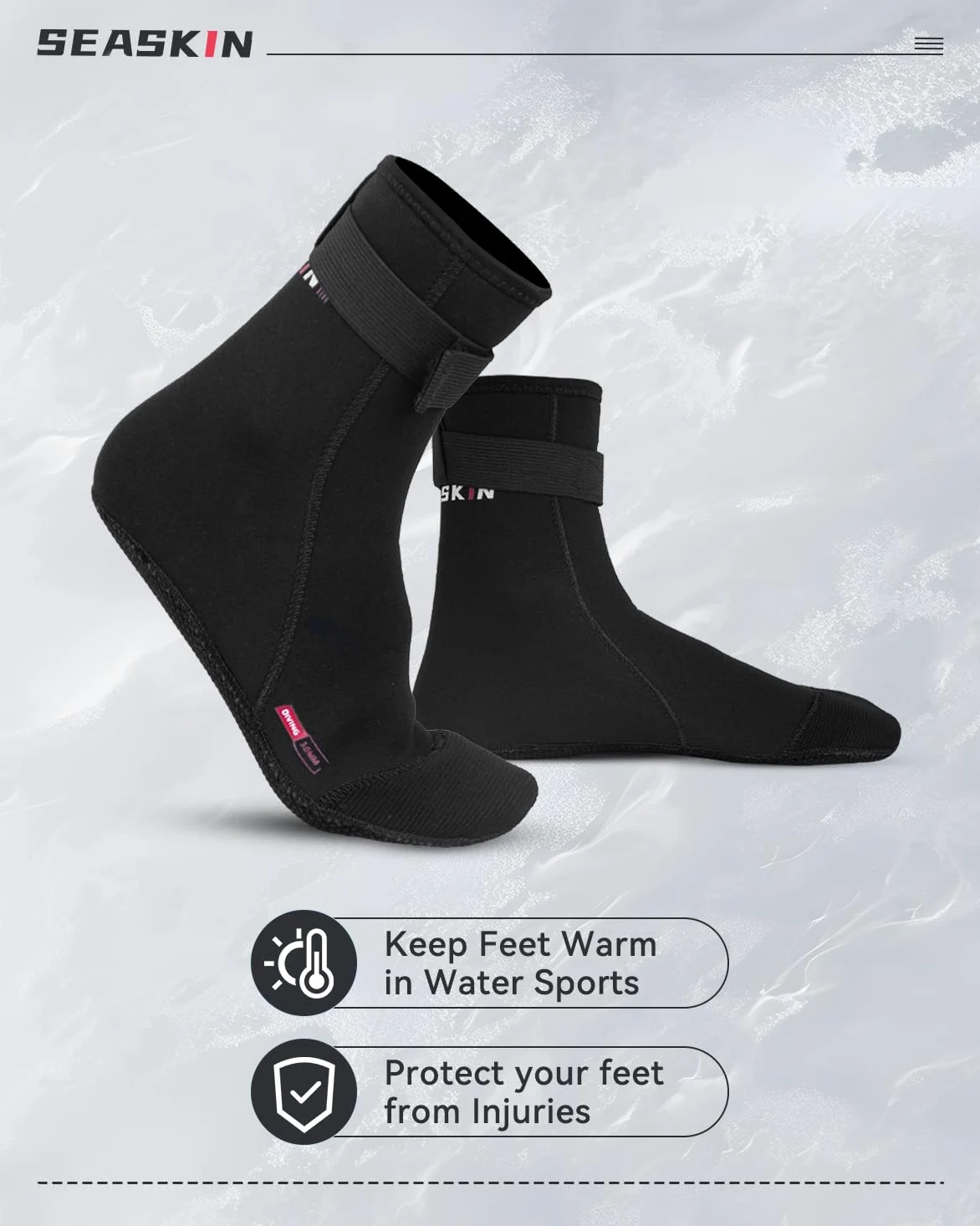 Seaskin Calcetines de neopreno, 3 mm, para voleibol de playa, arena, fútbol
