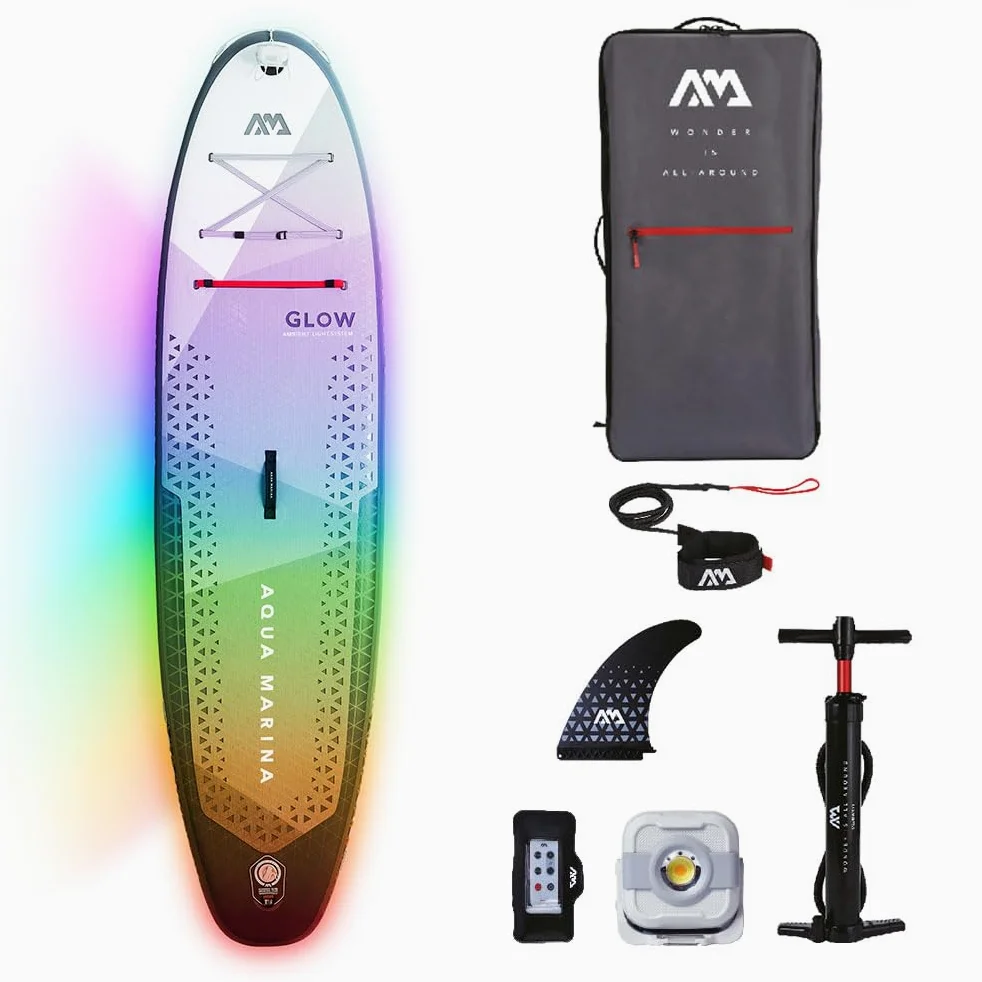 Aqua Marina Glow - Tabla de remo inflable de 10 pies y 4 pulgadas