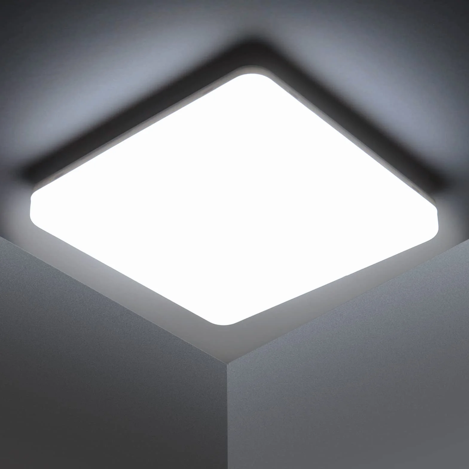 Kambo Lámpara de Techo LED 48W 4320LM Blanco Frío 6500K Plafón Cuadrada Moderno