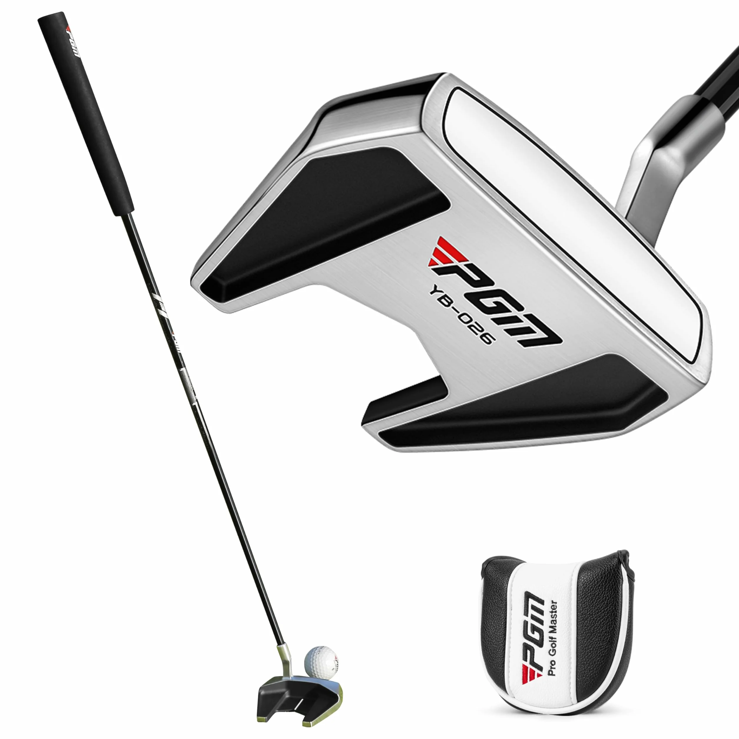PGM Putter de golf Mazo Alto MOI Eje Grafito Ligero Centro Gravedad Bajo Alineación Fácil