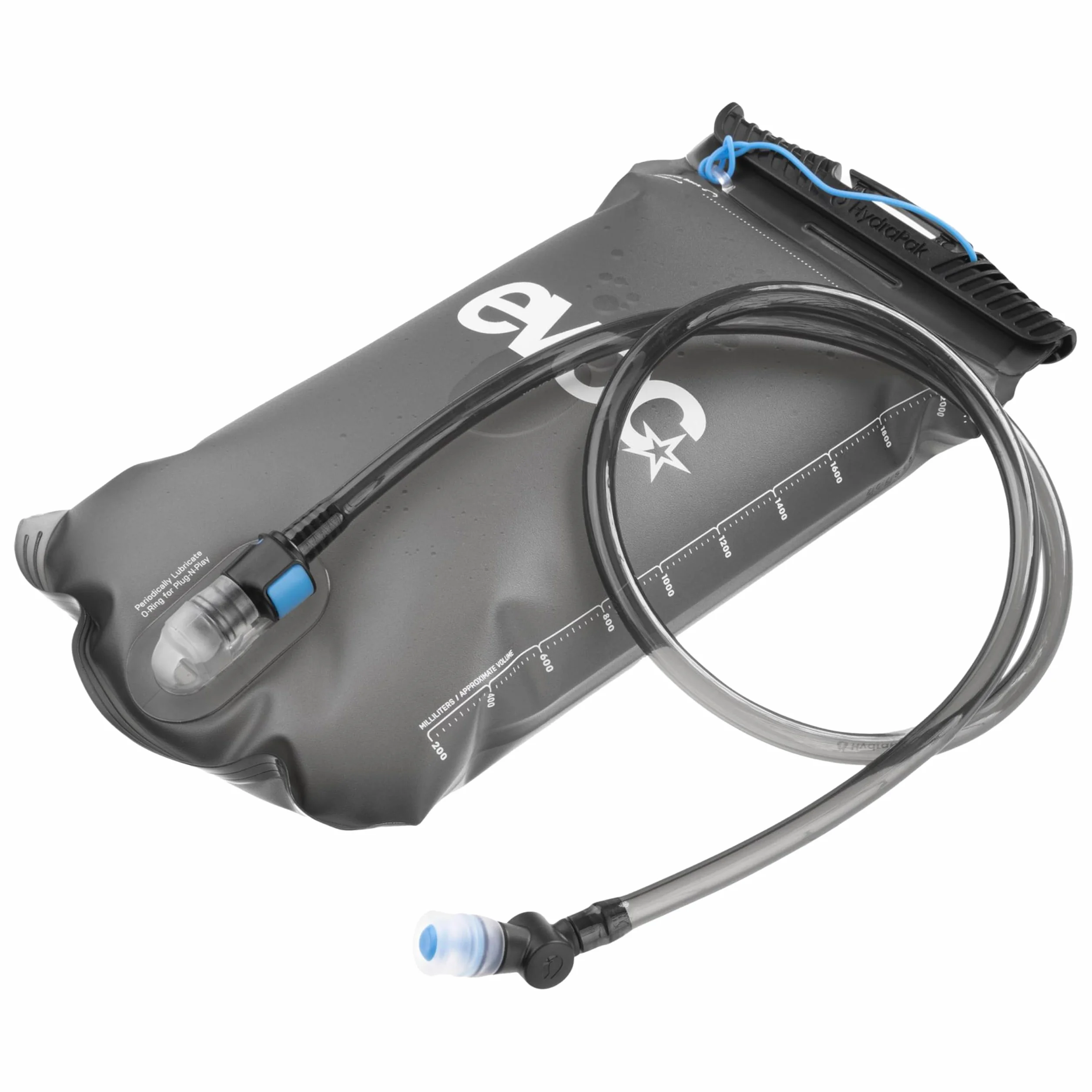 EVOC Hydration Bladder 2 Bolsa de hidratación (Bolsa de hidratación estanca con Tubo Flexible y válvula de mordida, fácil de Limpiar, Volumen: 2 l), Gris carbón