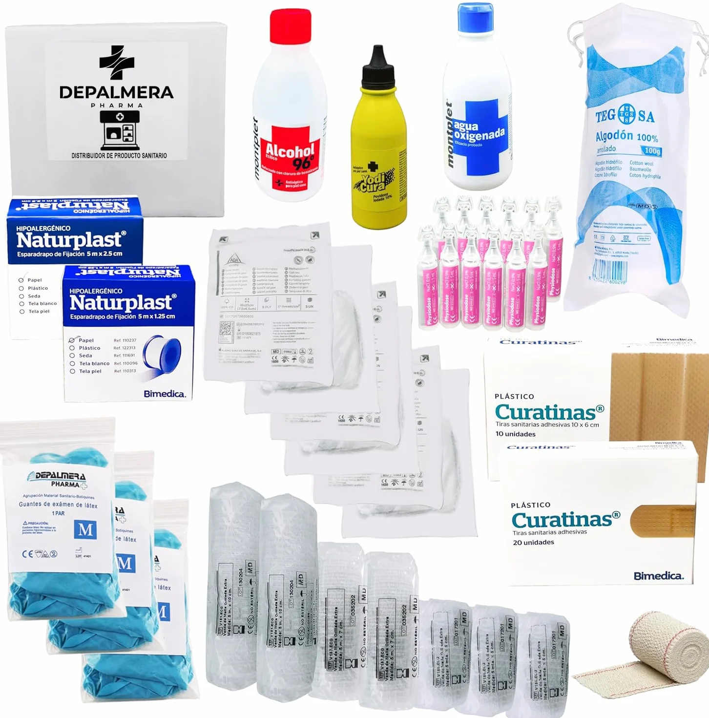 Kit de Reposición para Botiquín de Primeros Auxilios Homologado, Accesorios para Armario o Maletín