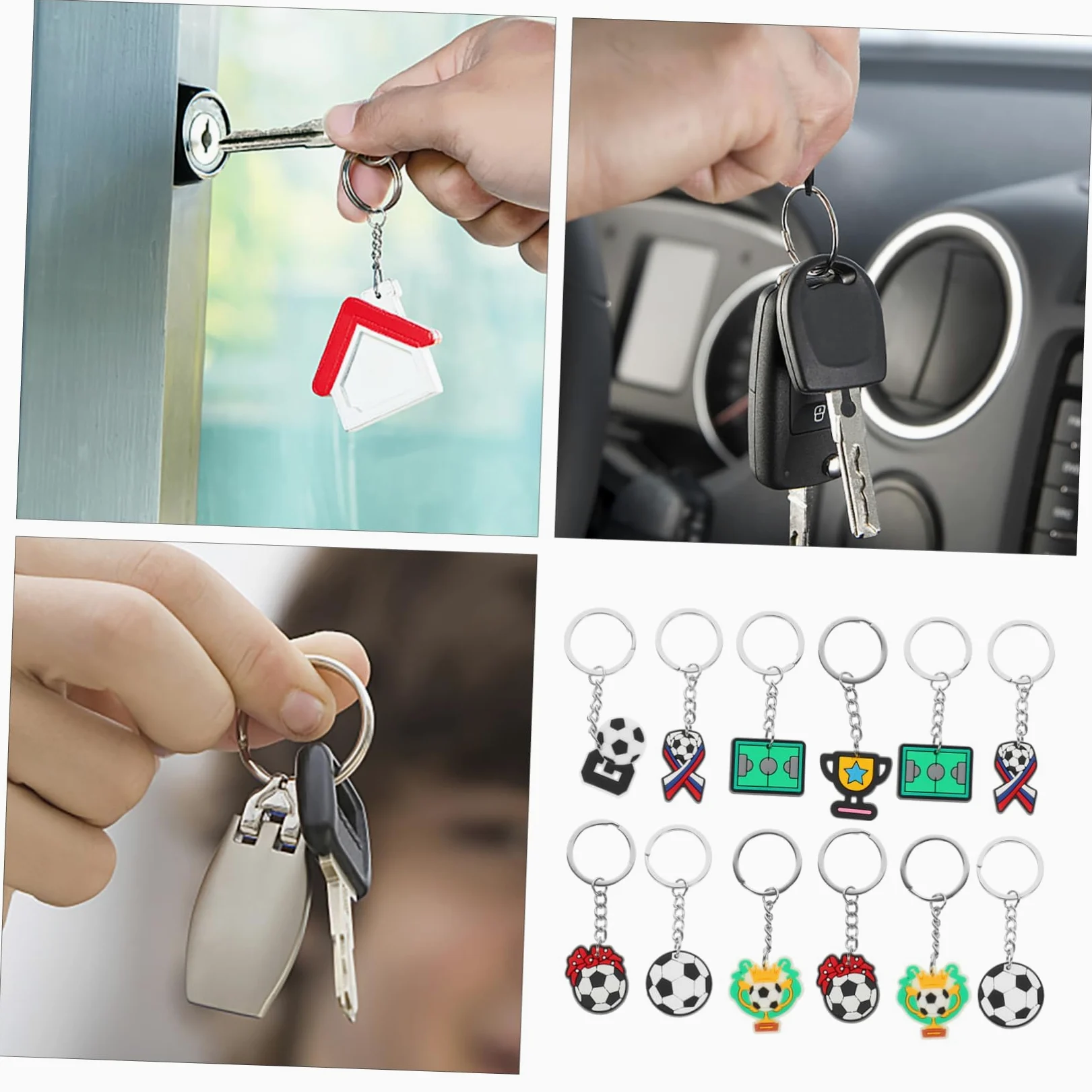 Abaodam 5 Series Llaveros De Fútbol Colgante Decorativo Llaveros Pequeños Para Decorar Y Claves Para Aficionados Fútbol 35 Piezas X 5