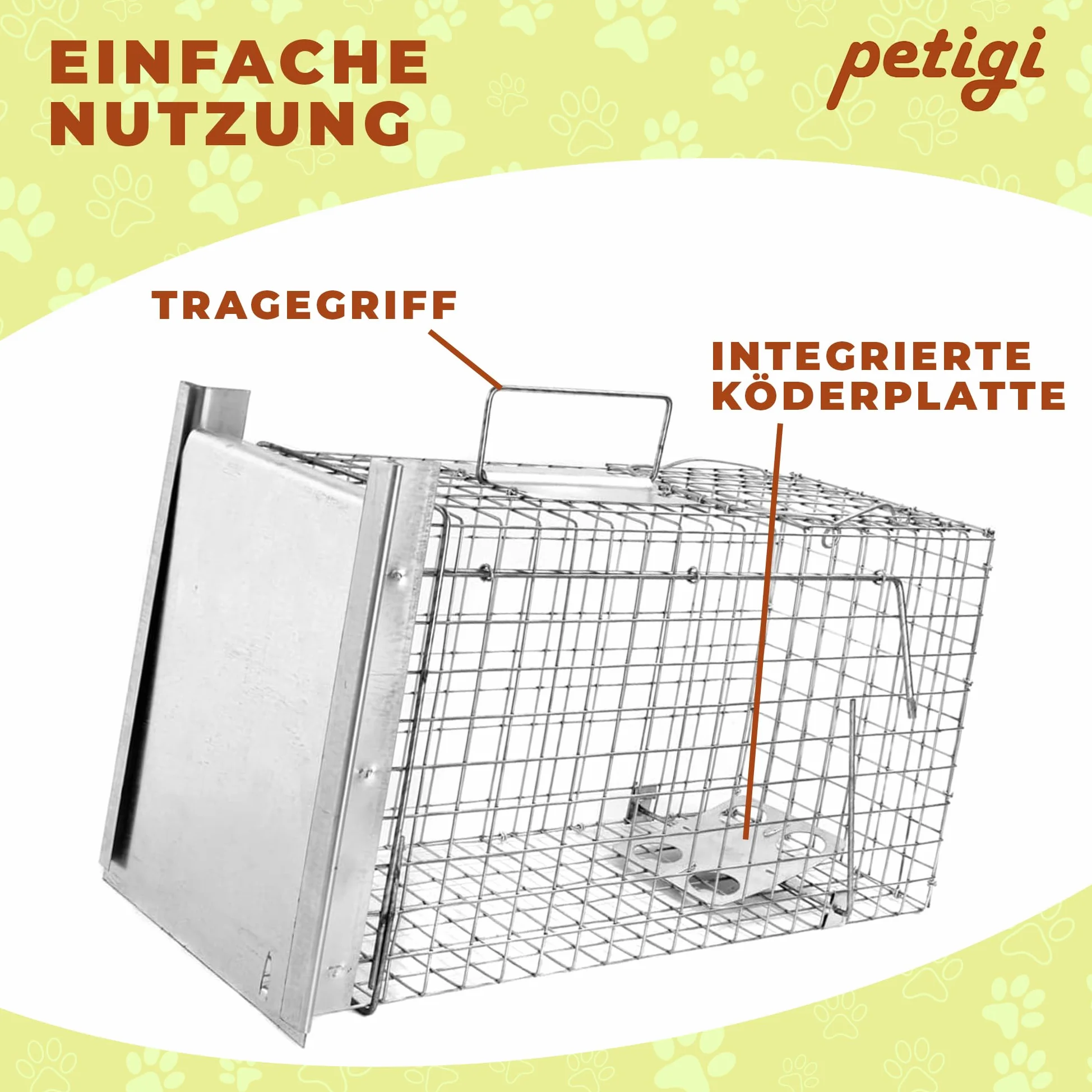 Petigi Animales Humane Trampa Jaula Captura Ratones Ratas Conejos Topos Martas Castores Tejones, Dimensiones/Modelo:Trampa Animales pequeños 7 (50 x 20 x 27 cm)